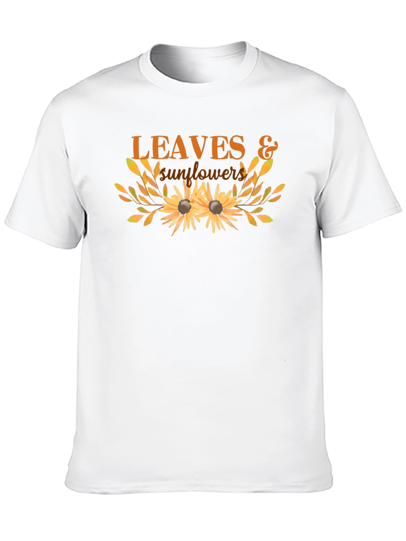 Leaves & Sunflowers Graphic Tee - Black