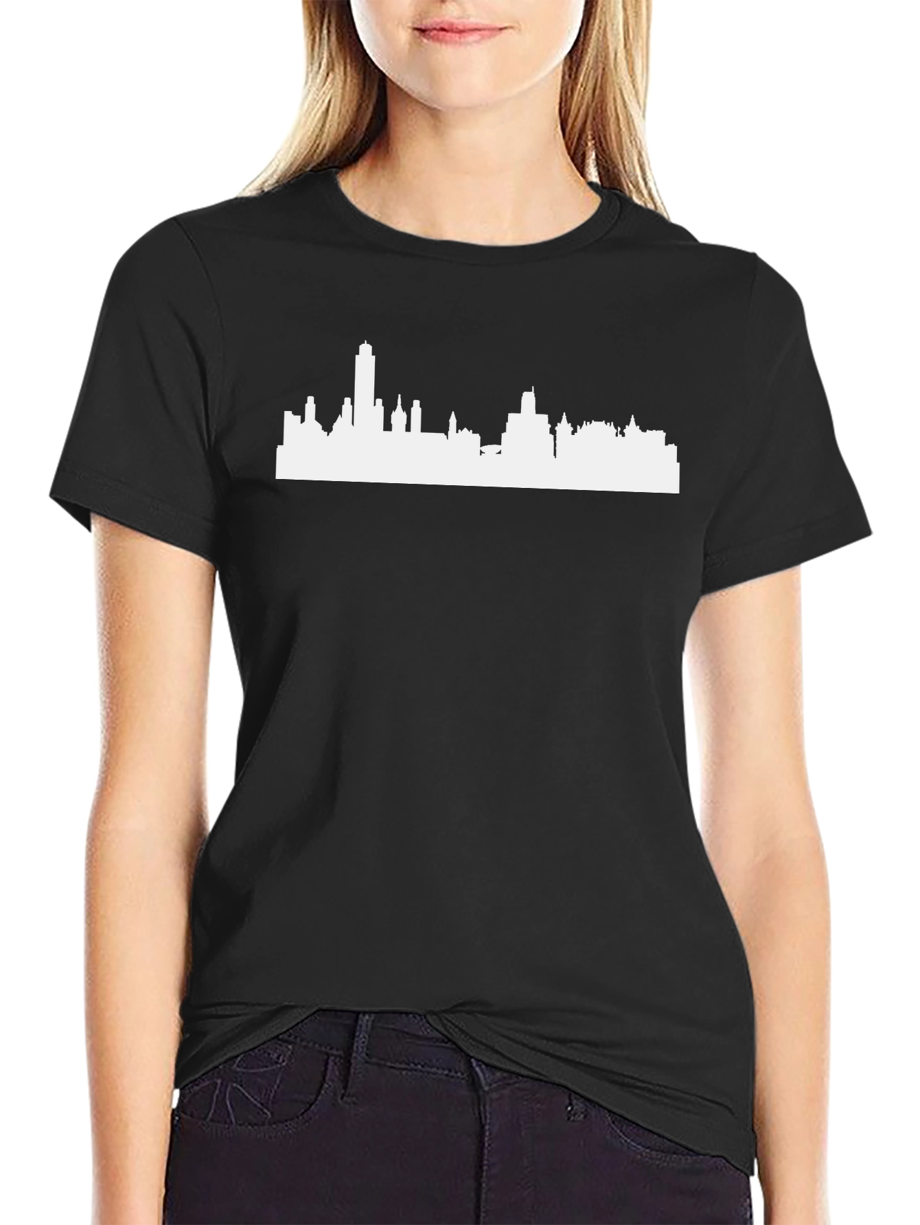 Cityscape Silhouette Black T-Shirt