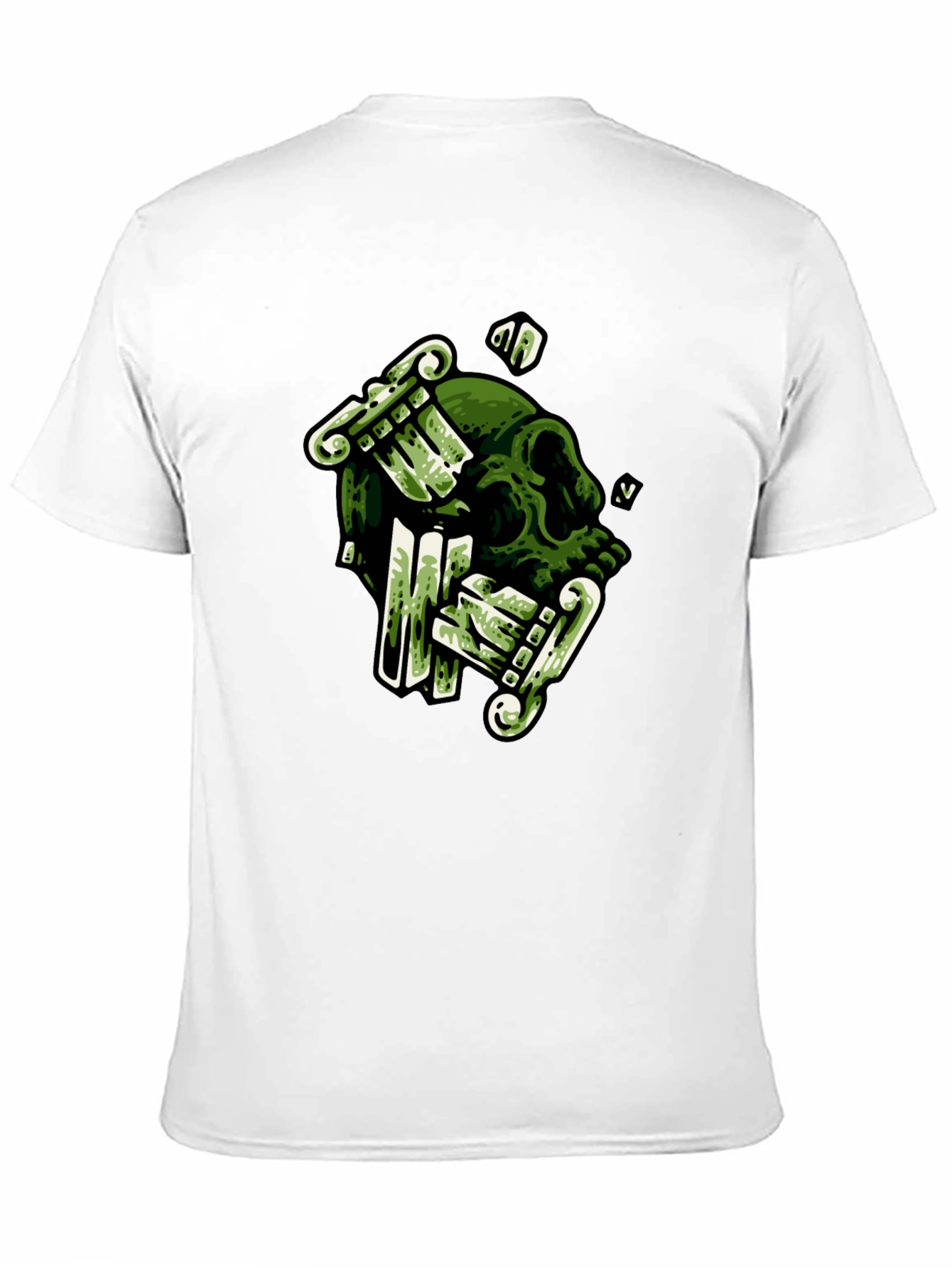 Skull & Columns Graphic Black T-Shirt