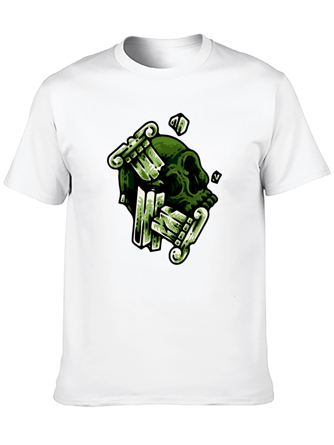Skull & Columns Graphic Black T-Shirt