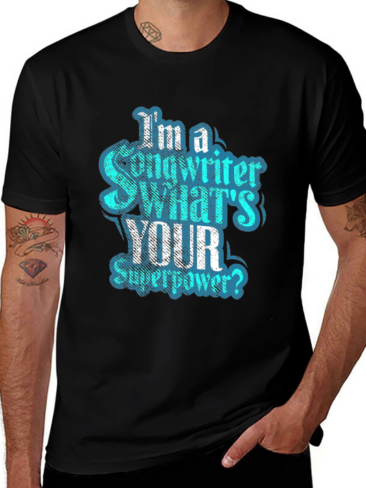 Songwriter Superpower T-Shirt - Black Crew Neck