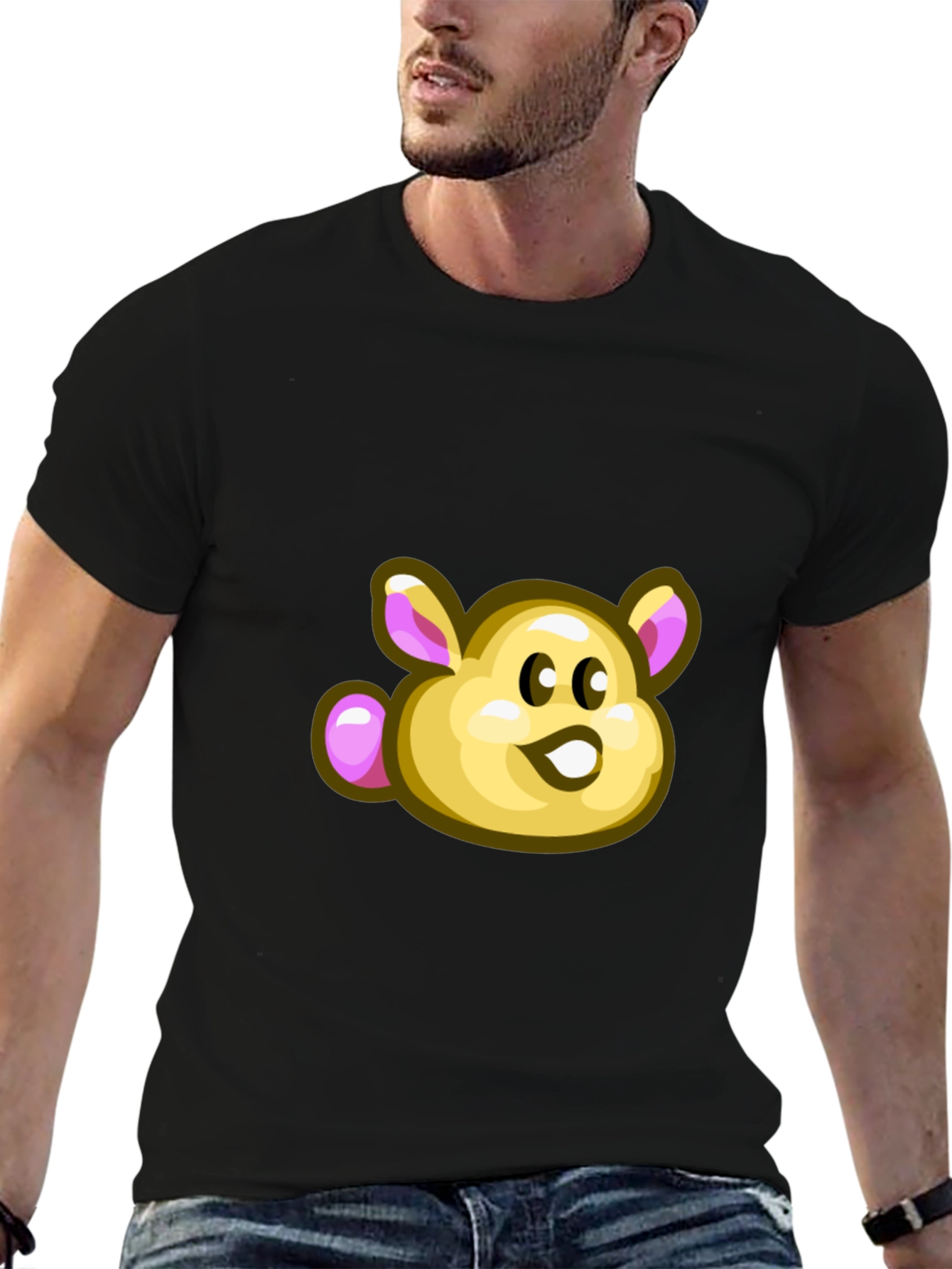 Cute Hamster Graphic Black T-Shirt