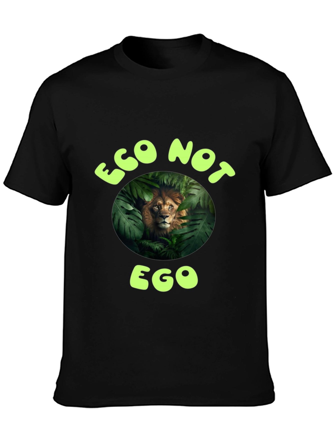 Eco Not Ego Lion Graphic Tee - Sustainable Fashion