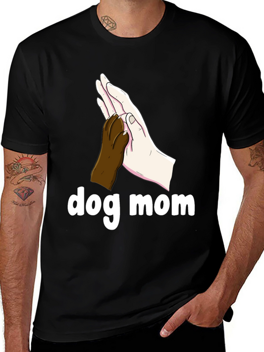 Dog Mom T-Shirt Paw Print High Five Graphic Tee