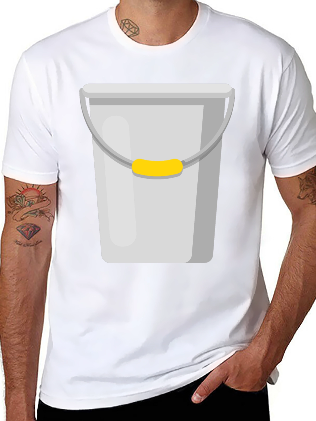 Novelty Bucket Graphic T-Shirt - Quirky Design