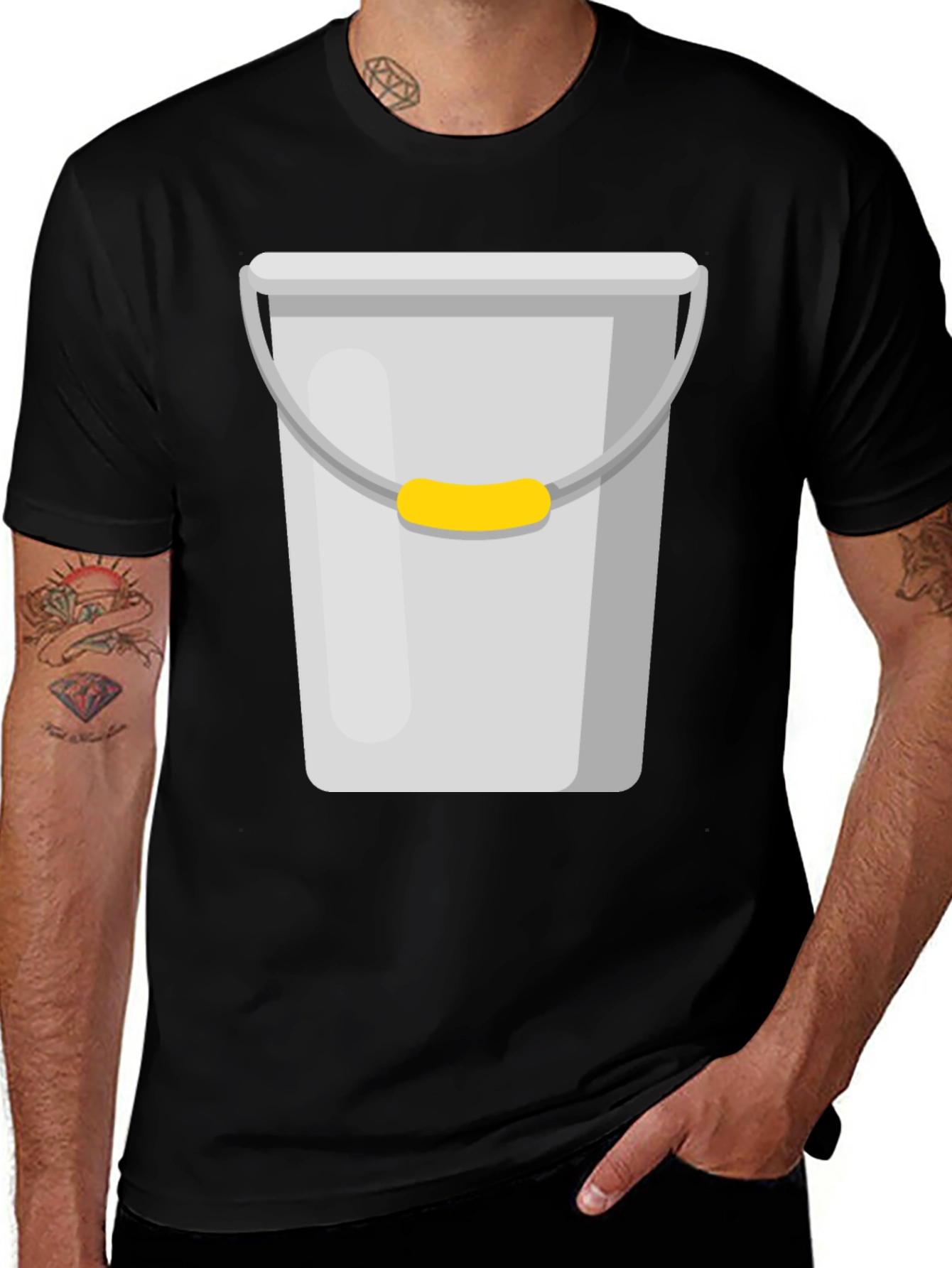 Novelty Bucket Graphic T-Shirt - Quirky Design