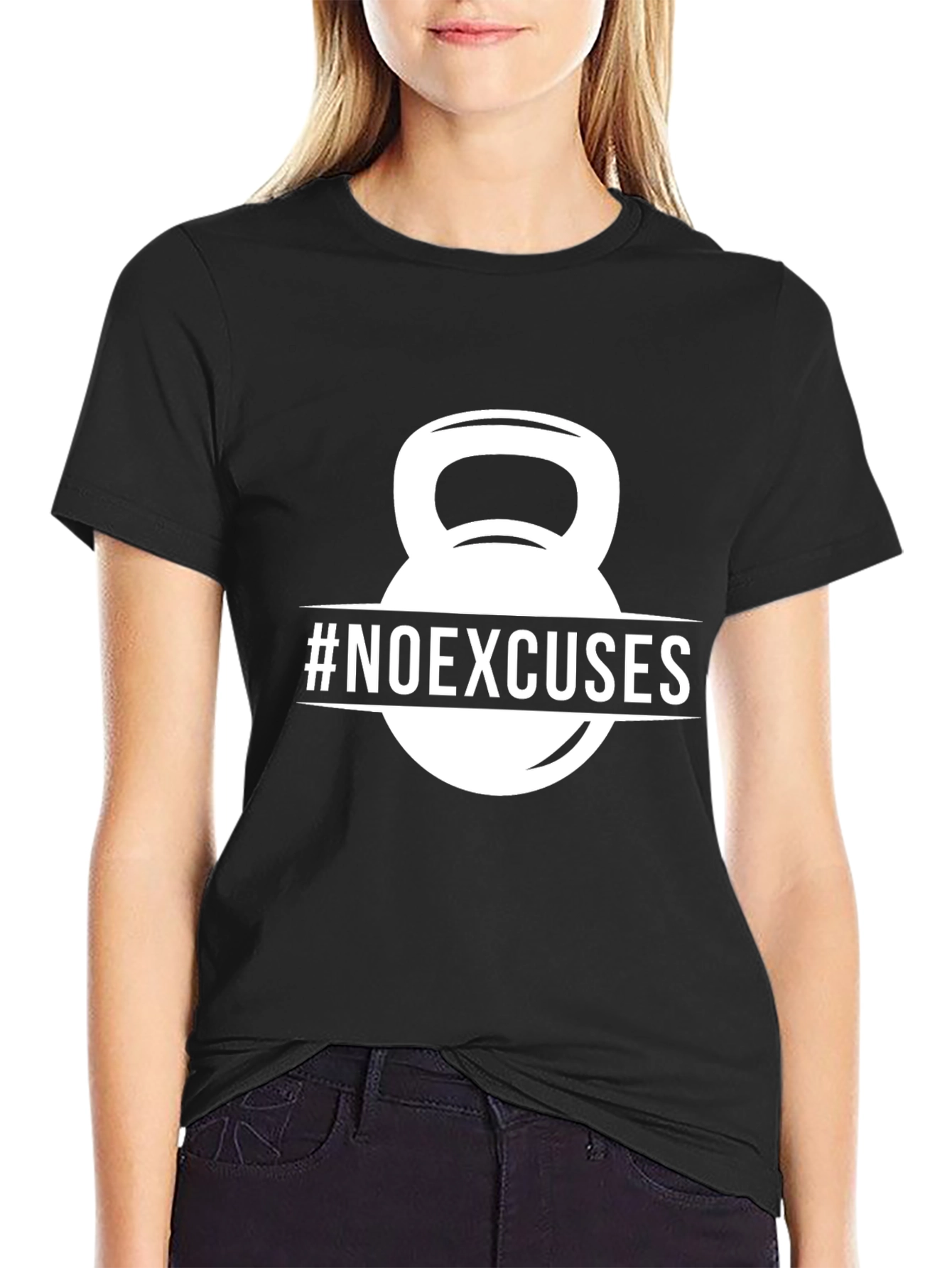 No Excuses Kettlebell Graphic T-Shirt - Black