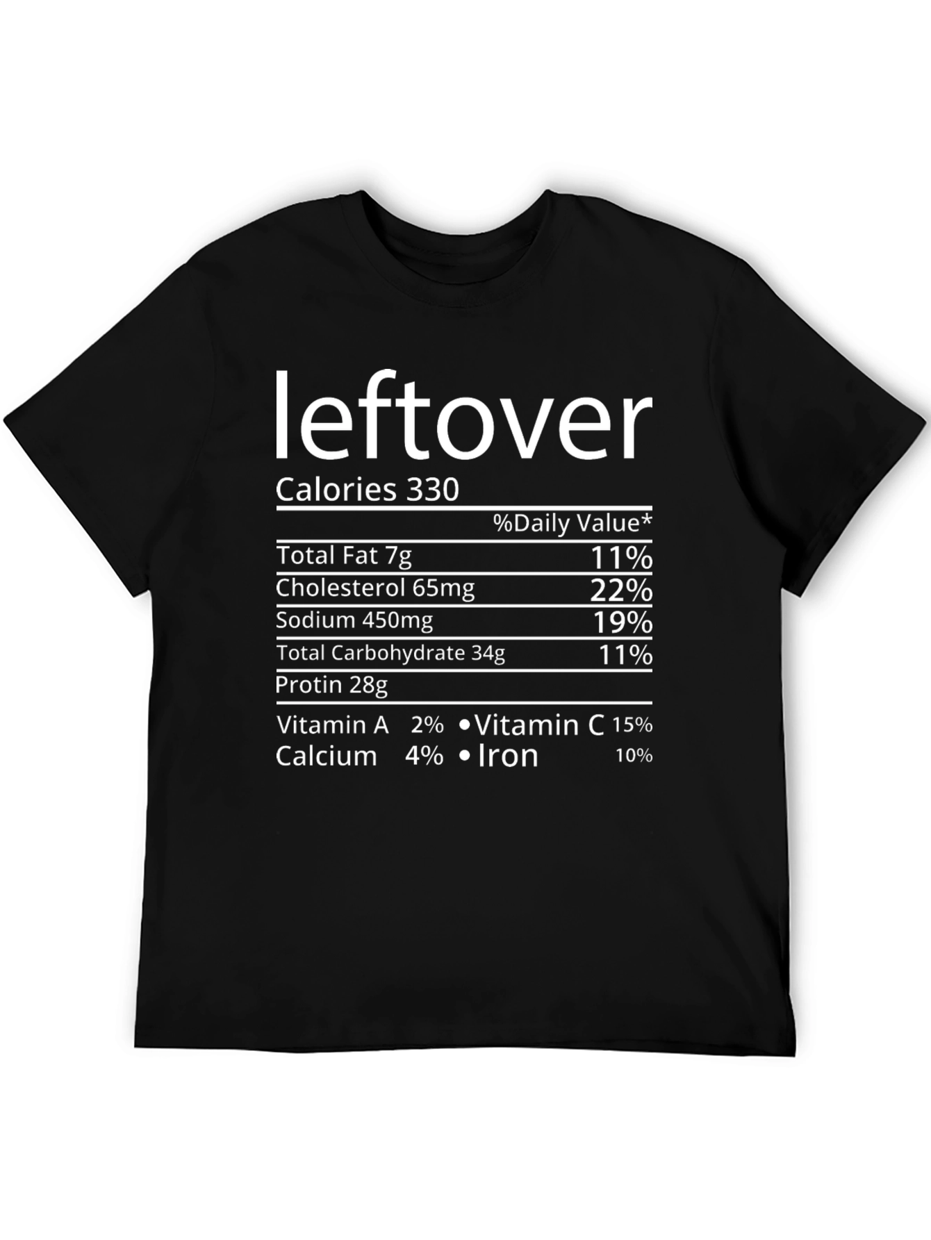 Leftover Nutrition Facts Funny Graphic Tee