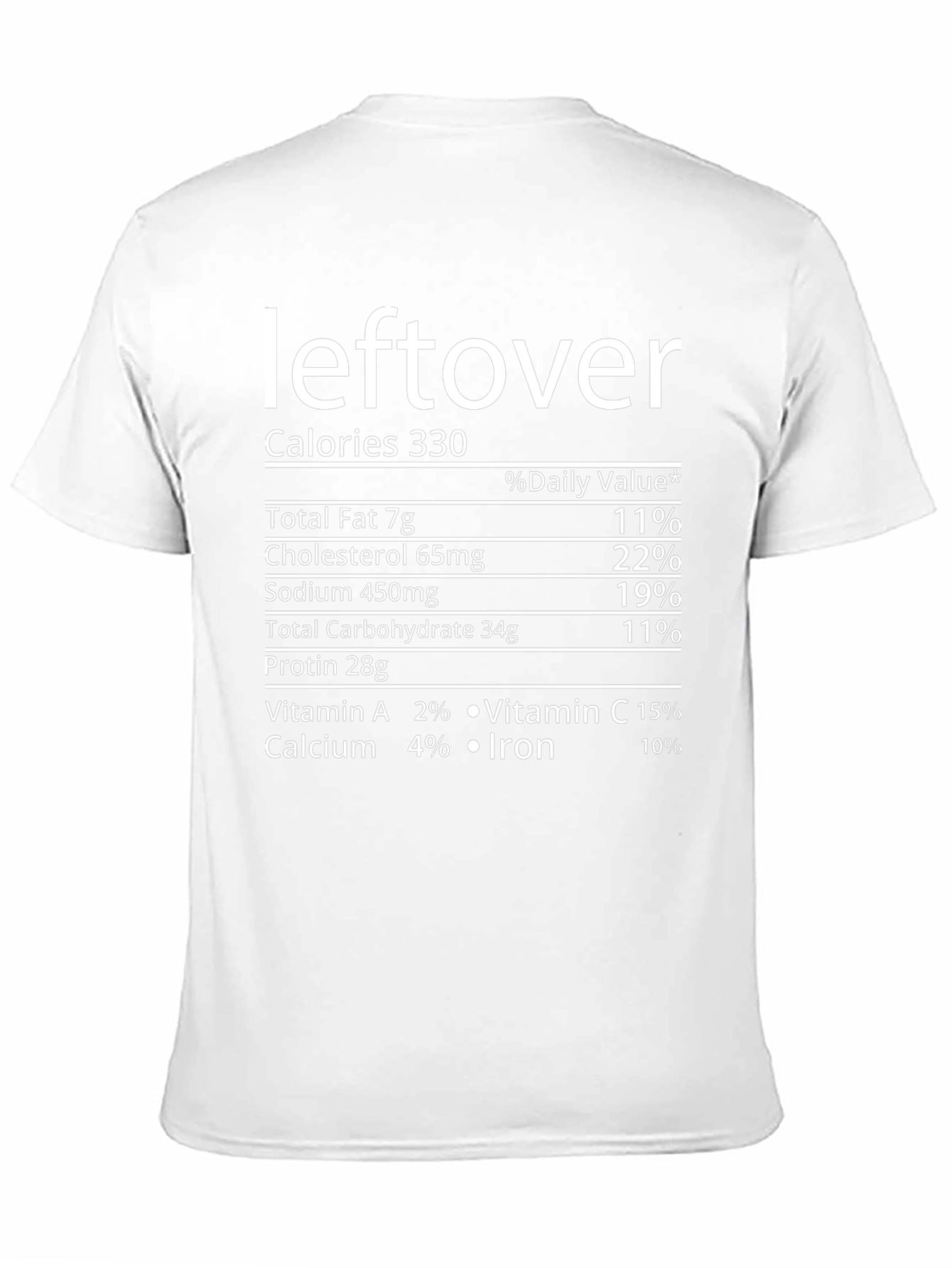 Leftover Nutrition Facts Funny Graphic Tee