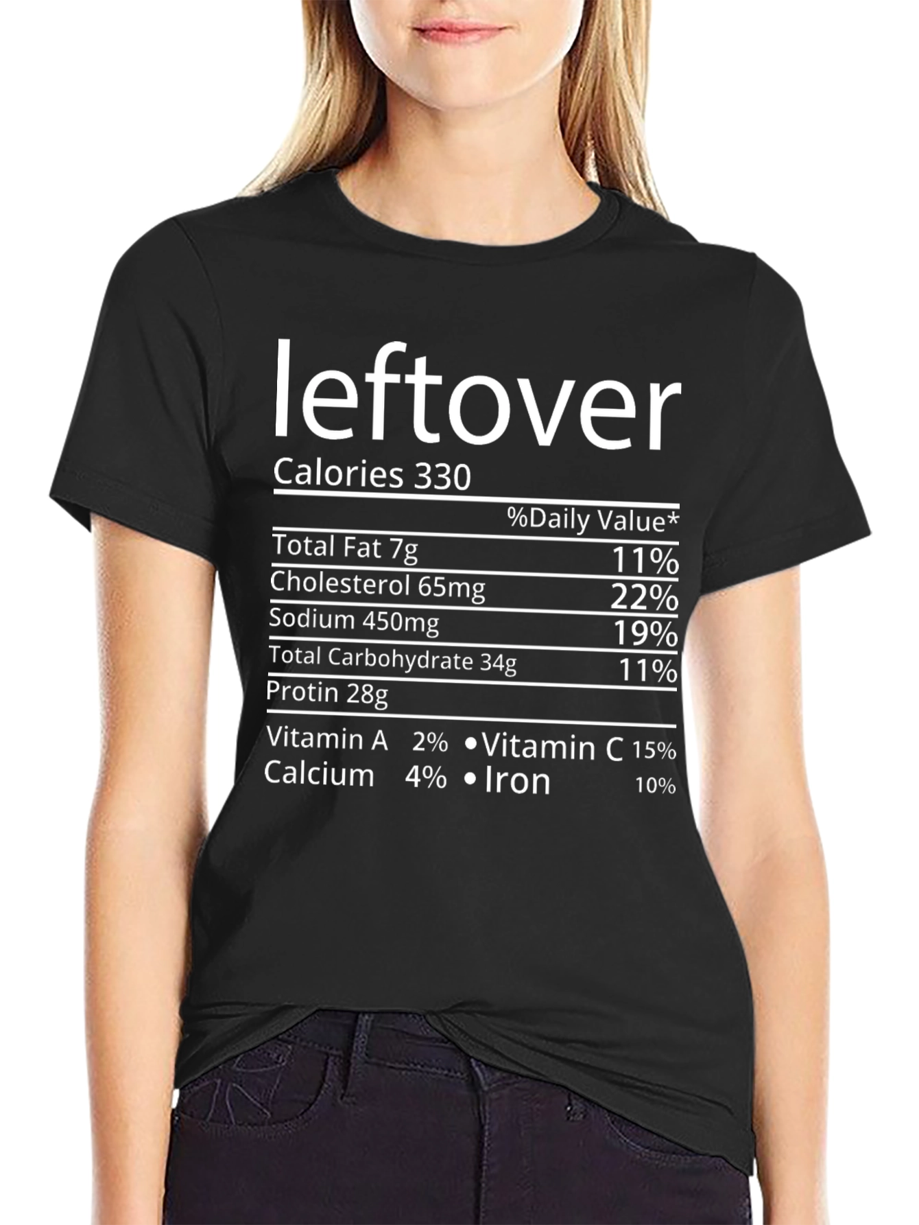 Leftover Nutrition Facts Funny Graphic Tee