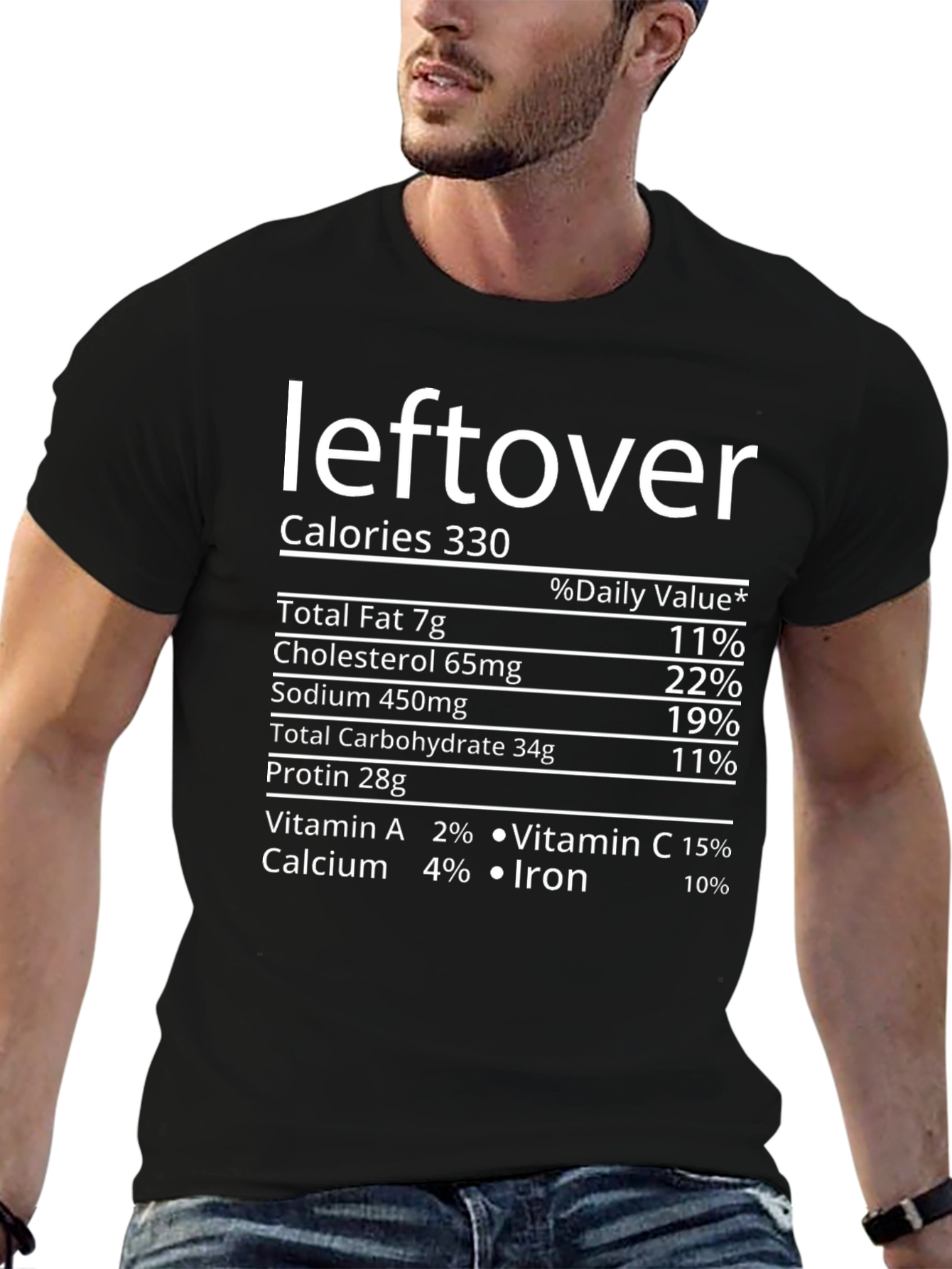 Leftover Nutrition Facts Funny Graphic Tee