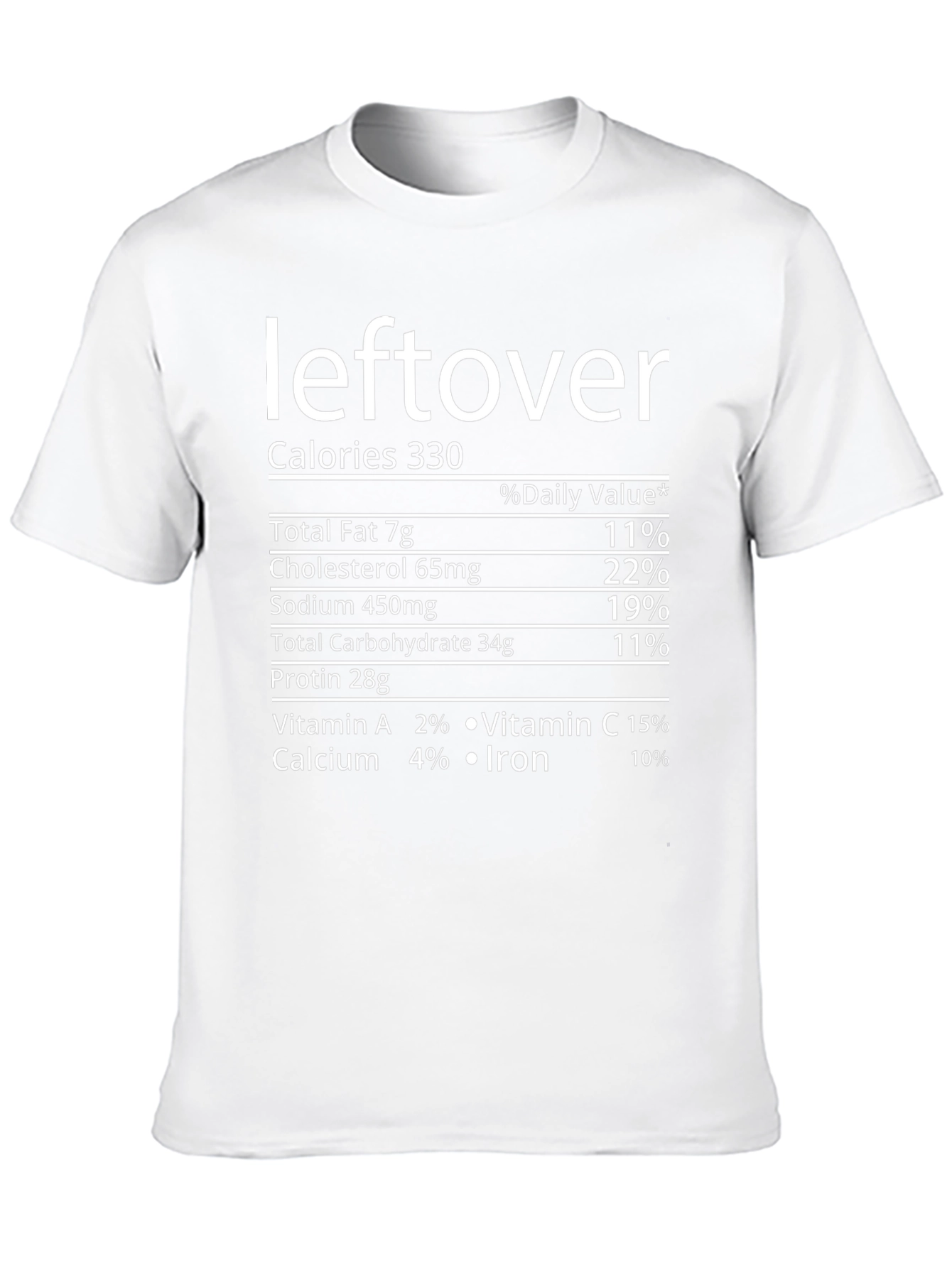 Leftover Nutrition Facts Funny Graphic Tee