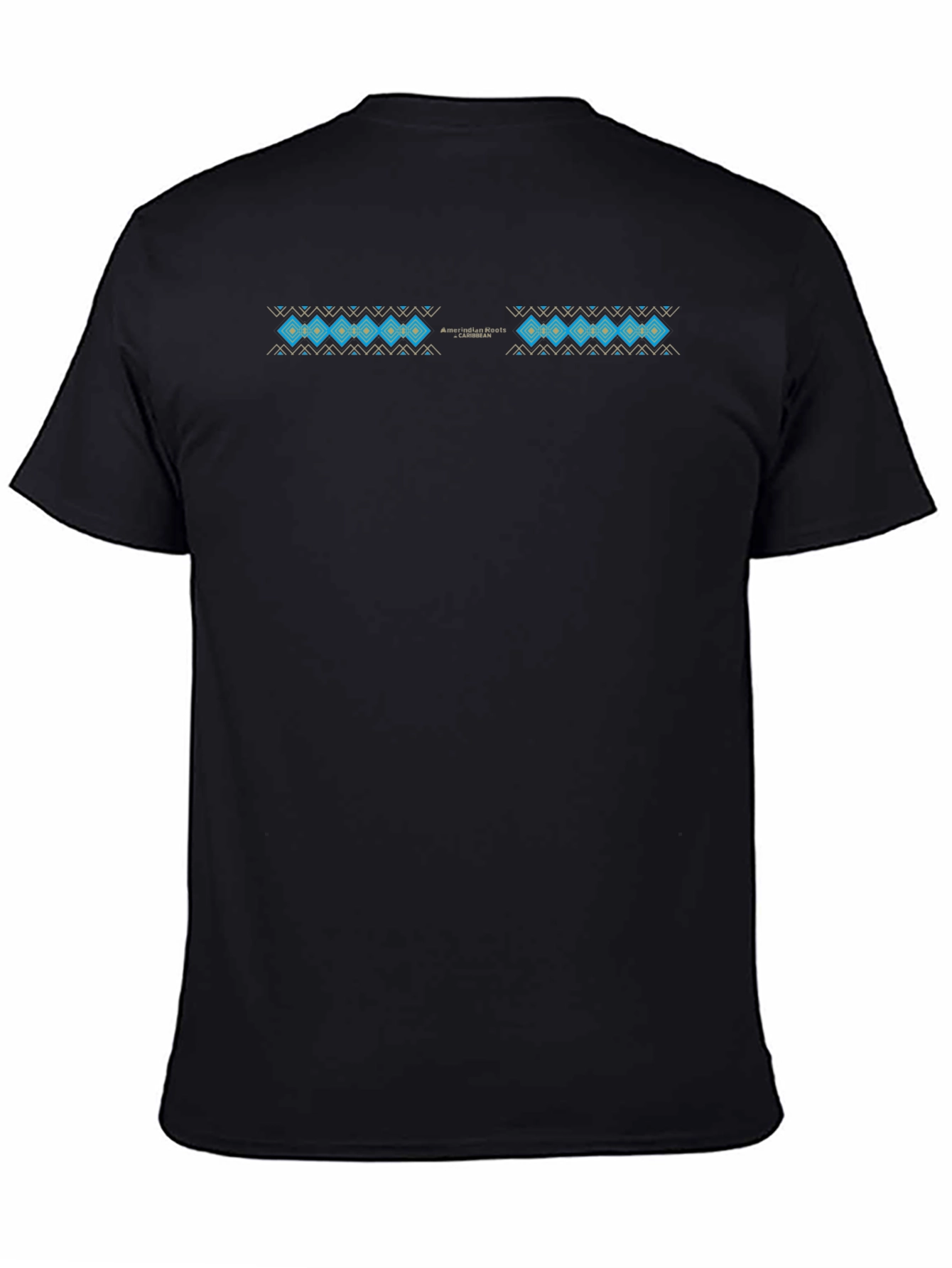 Mens Black T-Shirt with Geometric Print