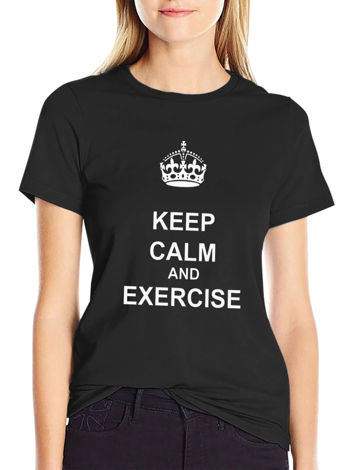 Keep Calm and Exercise Black T-Shirt