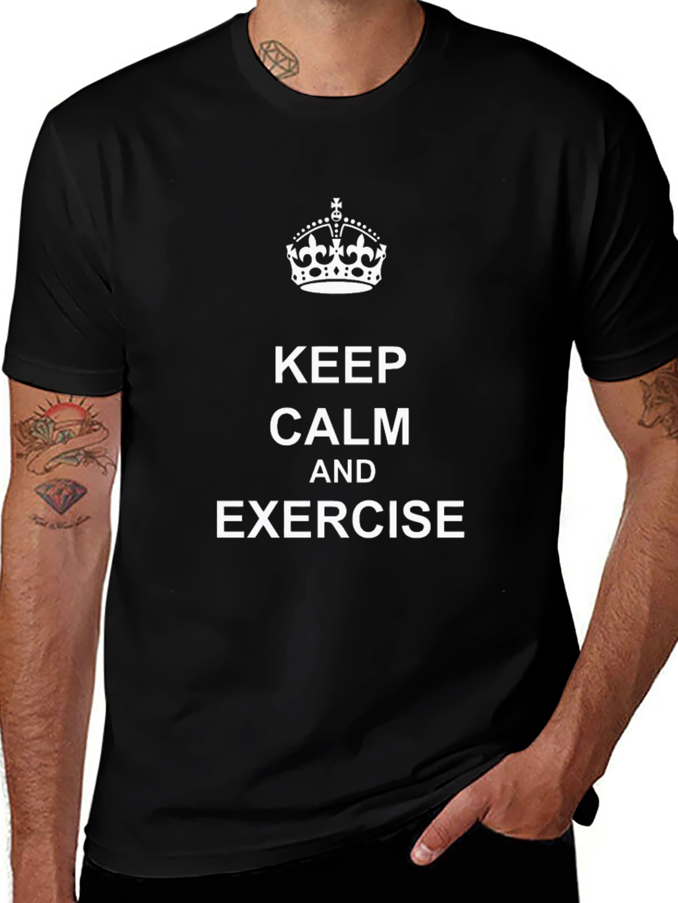 Keep Calm and Exercise Black T-Shirt