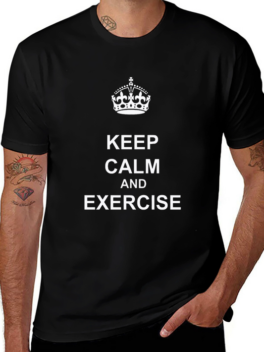 Keep Calm and Exercise Black T-Shirt