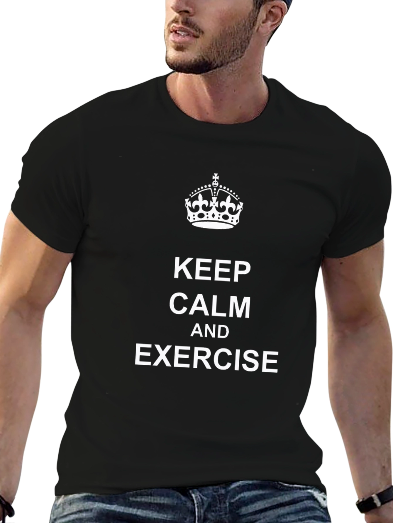 Keep Calm and Exercise Black T-Shirt