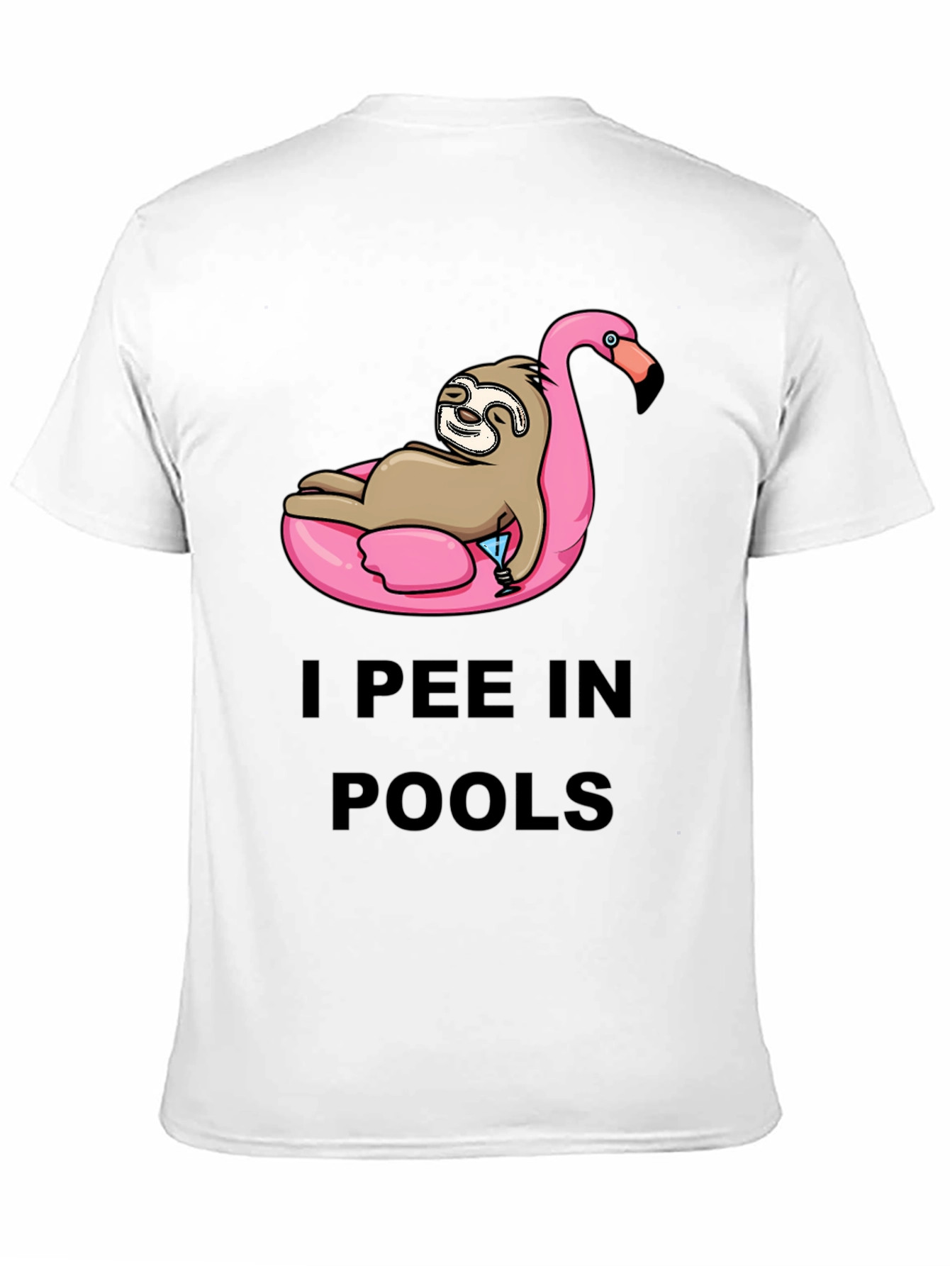 I Pee in Pools Sloth Flamingo T-Shirt