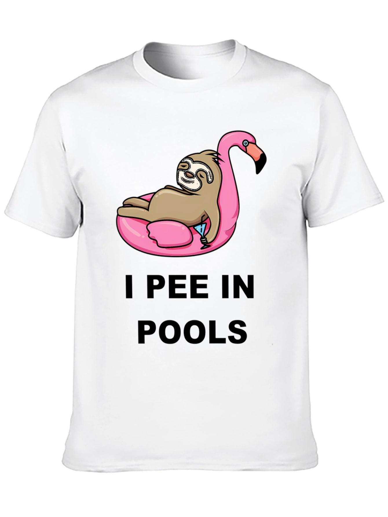 I Pee in Pools Sloth Flamingo T-Shirt