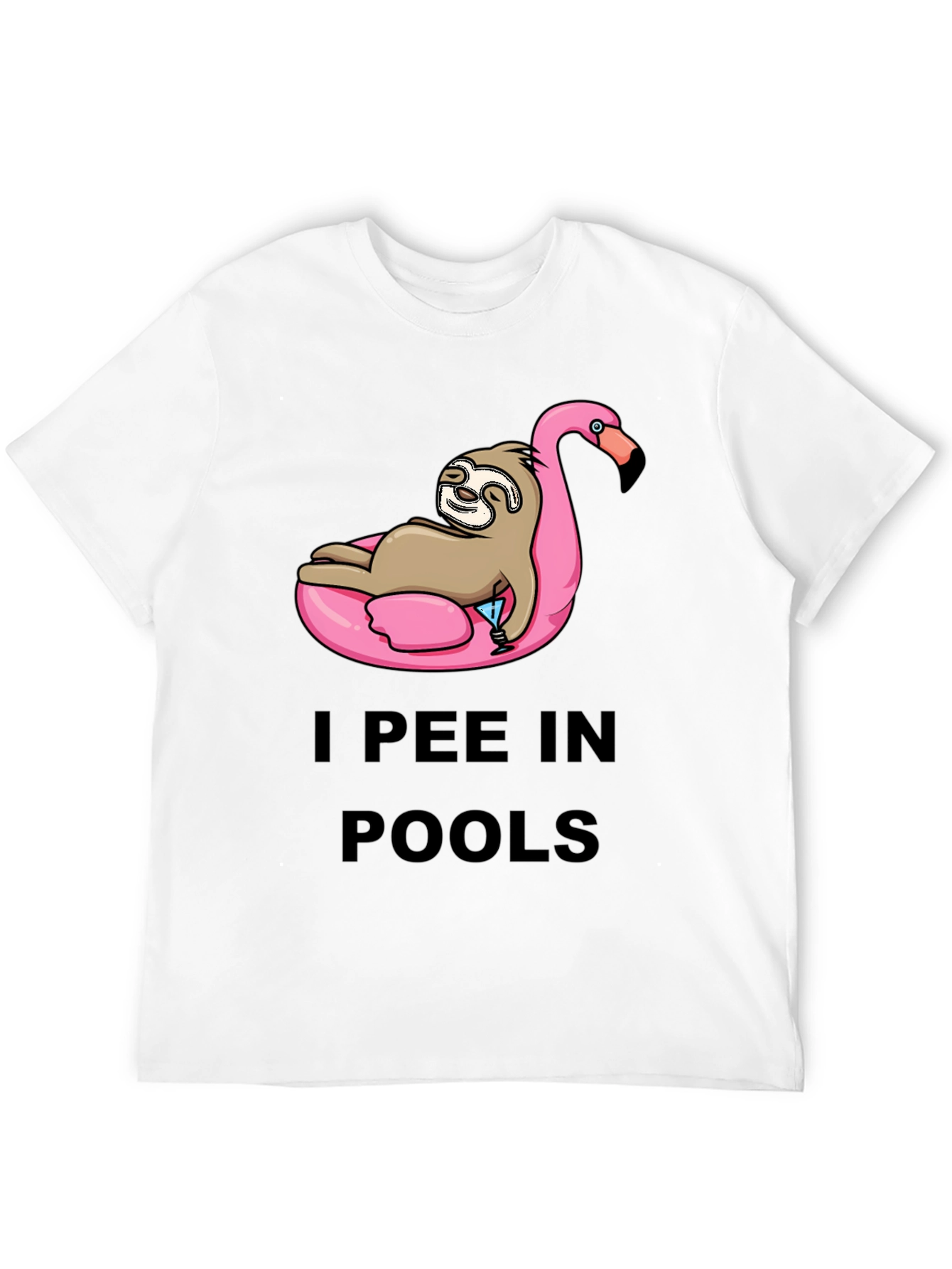 I Pee in Pools Sloth Flamingo T-Shirt
