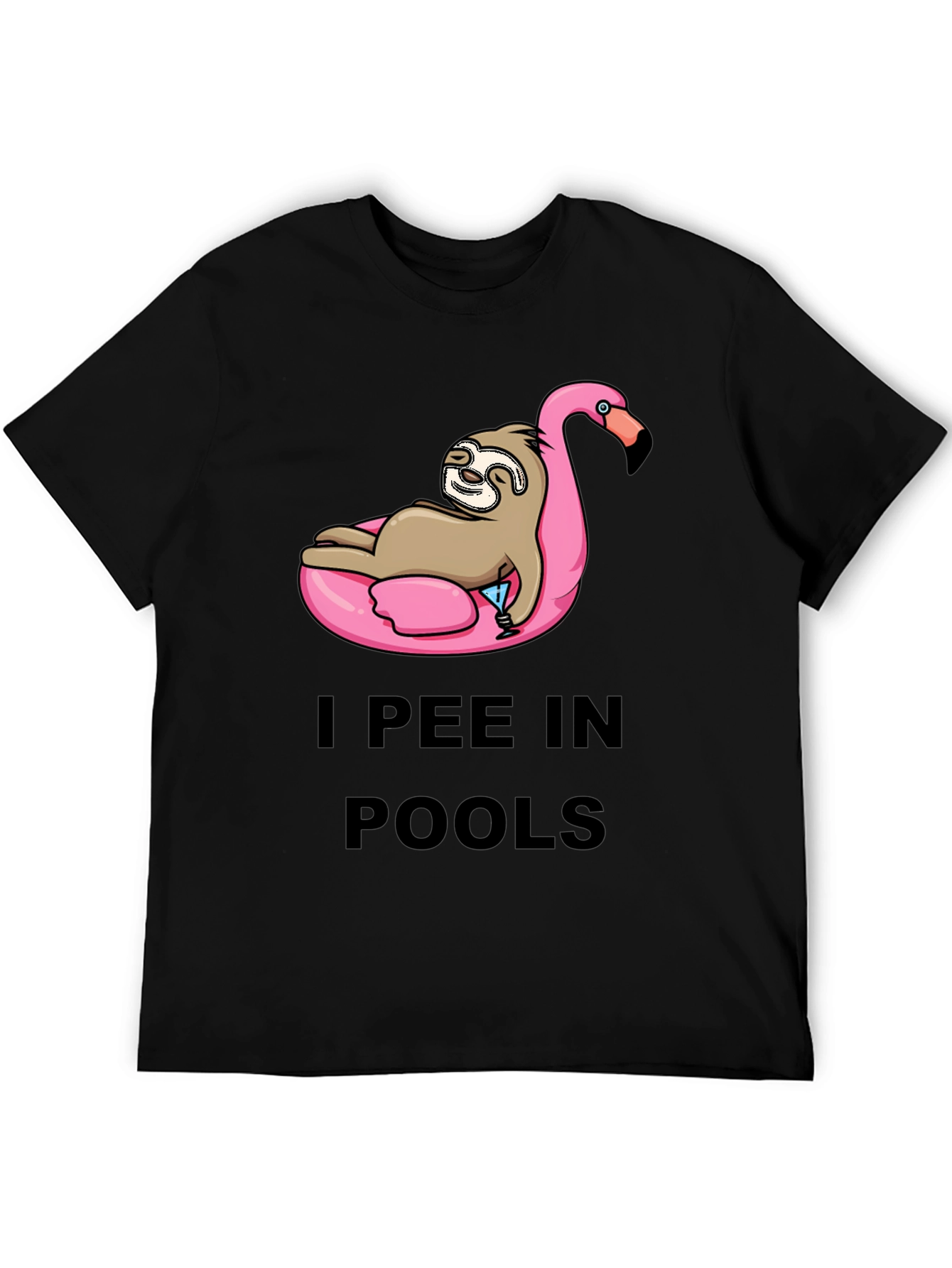 I Pee in Pools Sloth Flamingo T-Shirt