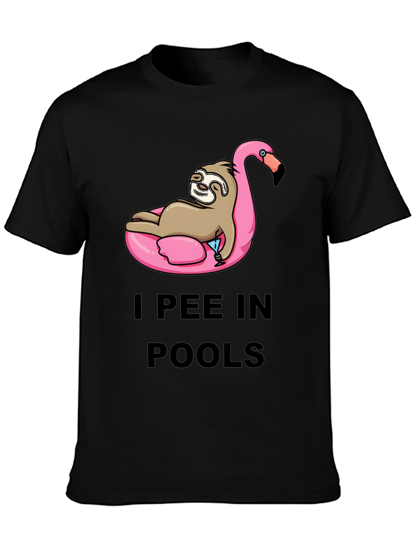 I Pee in Pools Sloth Flamingo T-Shirt