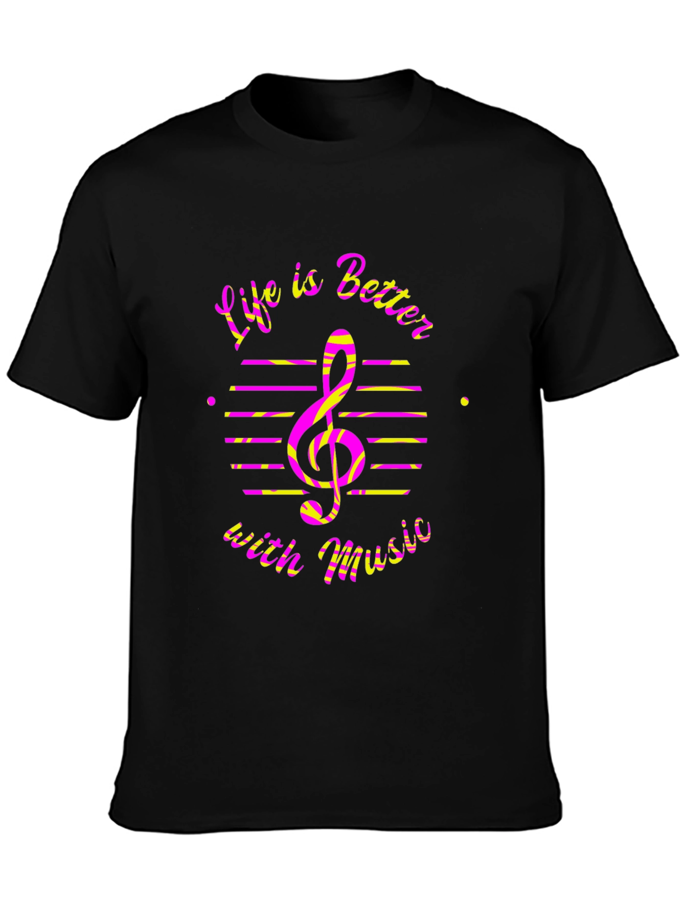 Life is Better with Music Black Graphic Tee