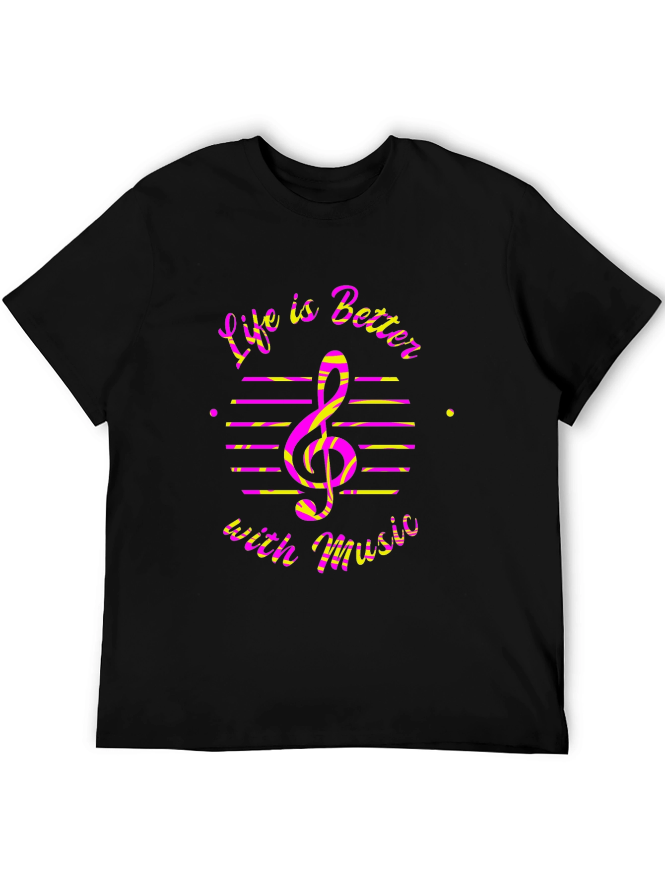 Life is Better with Music Black Graphic Tee