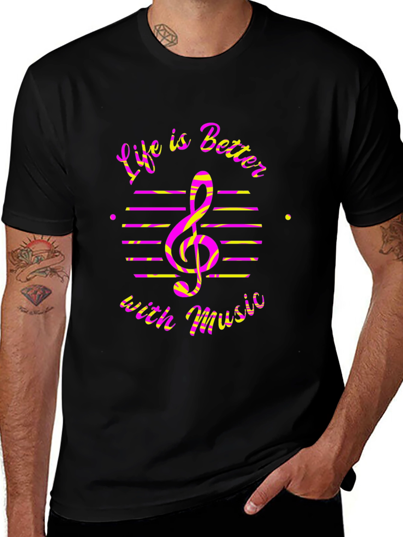 Life is Better with Music Black Graphic Tee