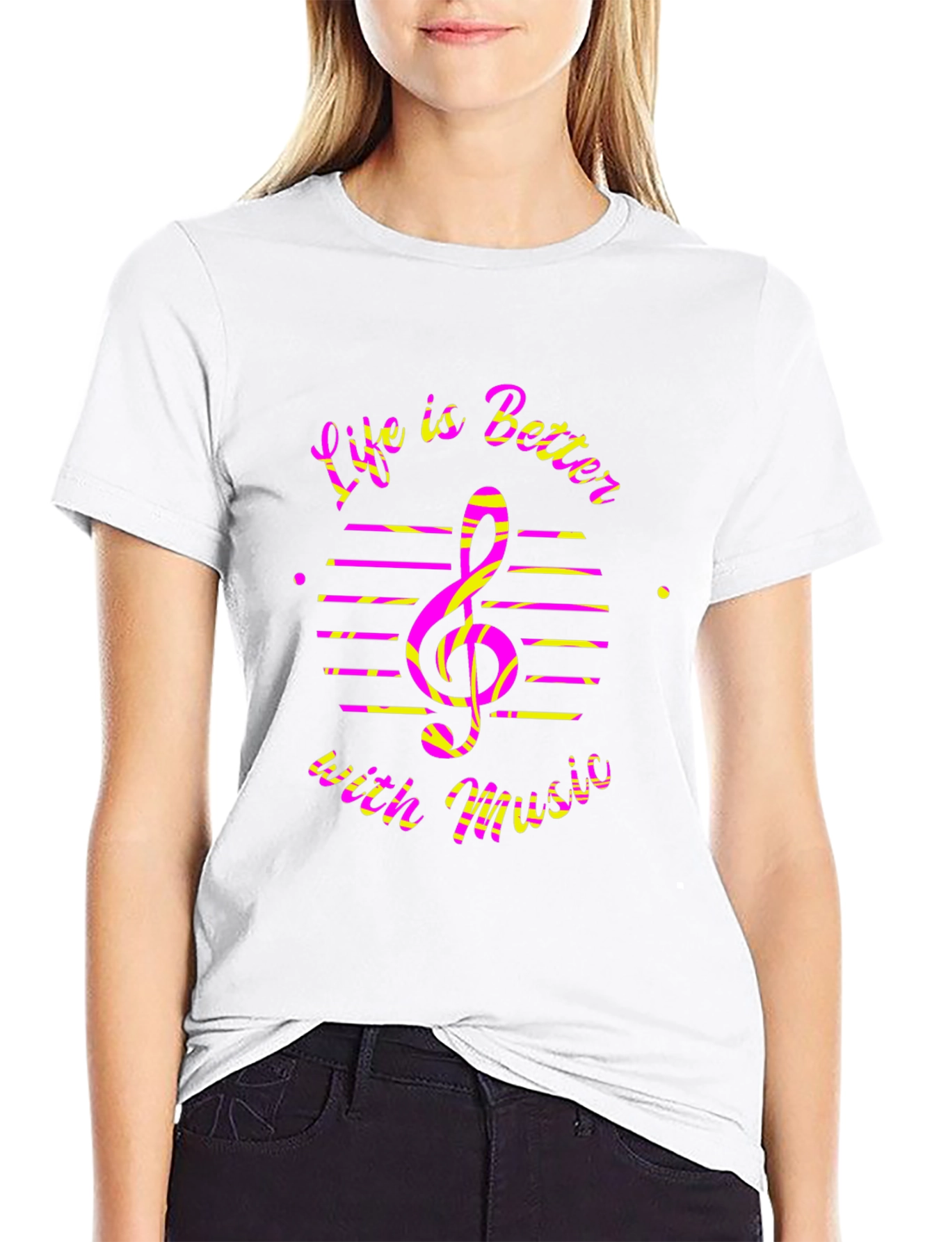 Life is Better with Music Black Graphic Tee