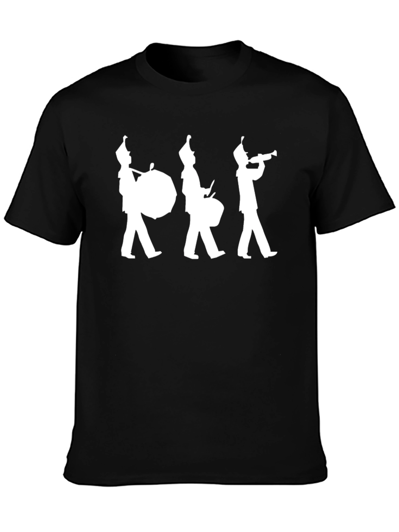 Marching Band Graphic Tee - Black Cotton T-Shirt