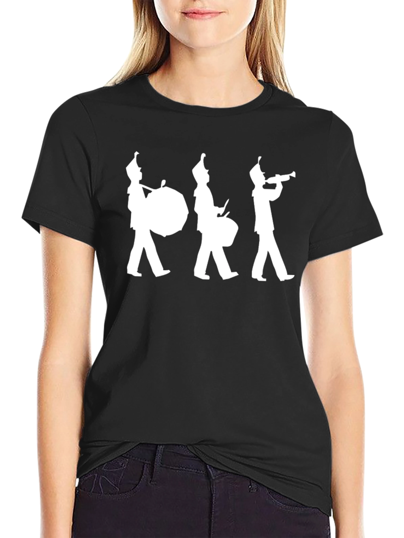 Marching Band Graphic Tee - Black Cotton T-Shirt