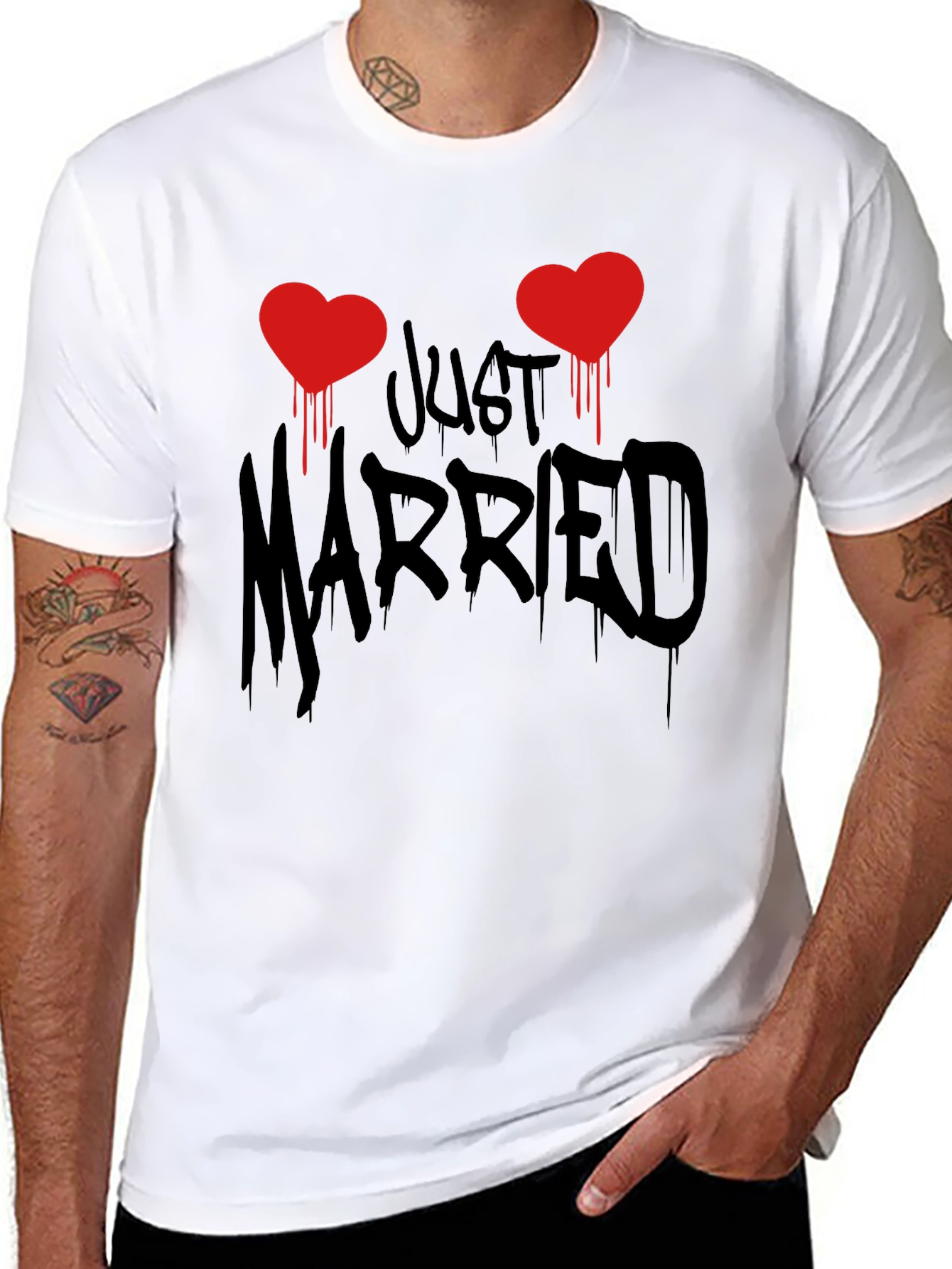 Just Married T-Shirt - Newlywed Couple Tee