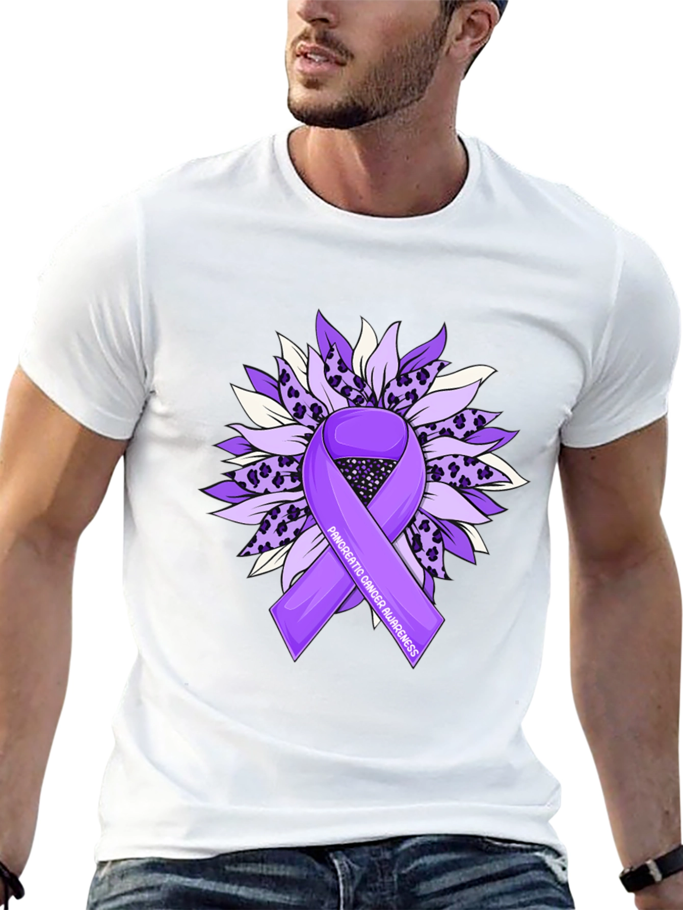 Pancreatic Cancer Awareness Ribbon Sunflower T-Shirt