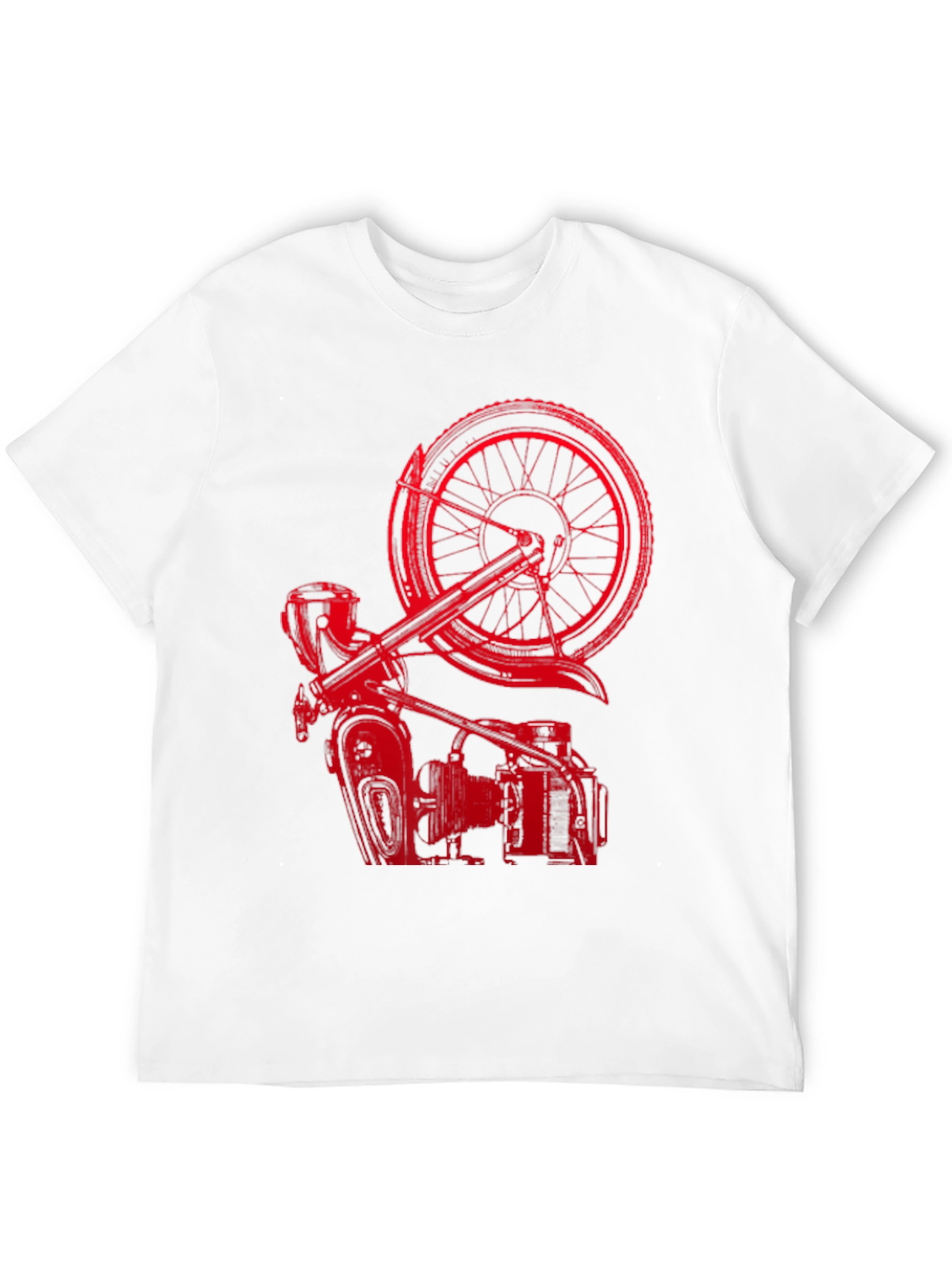 Red Motorcycle Graphic T-Shirt