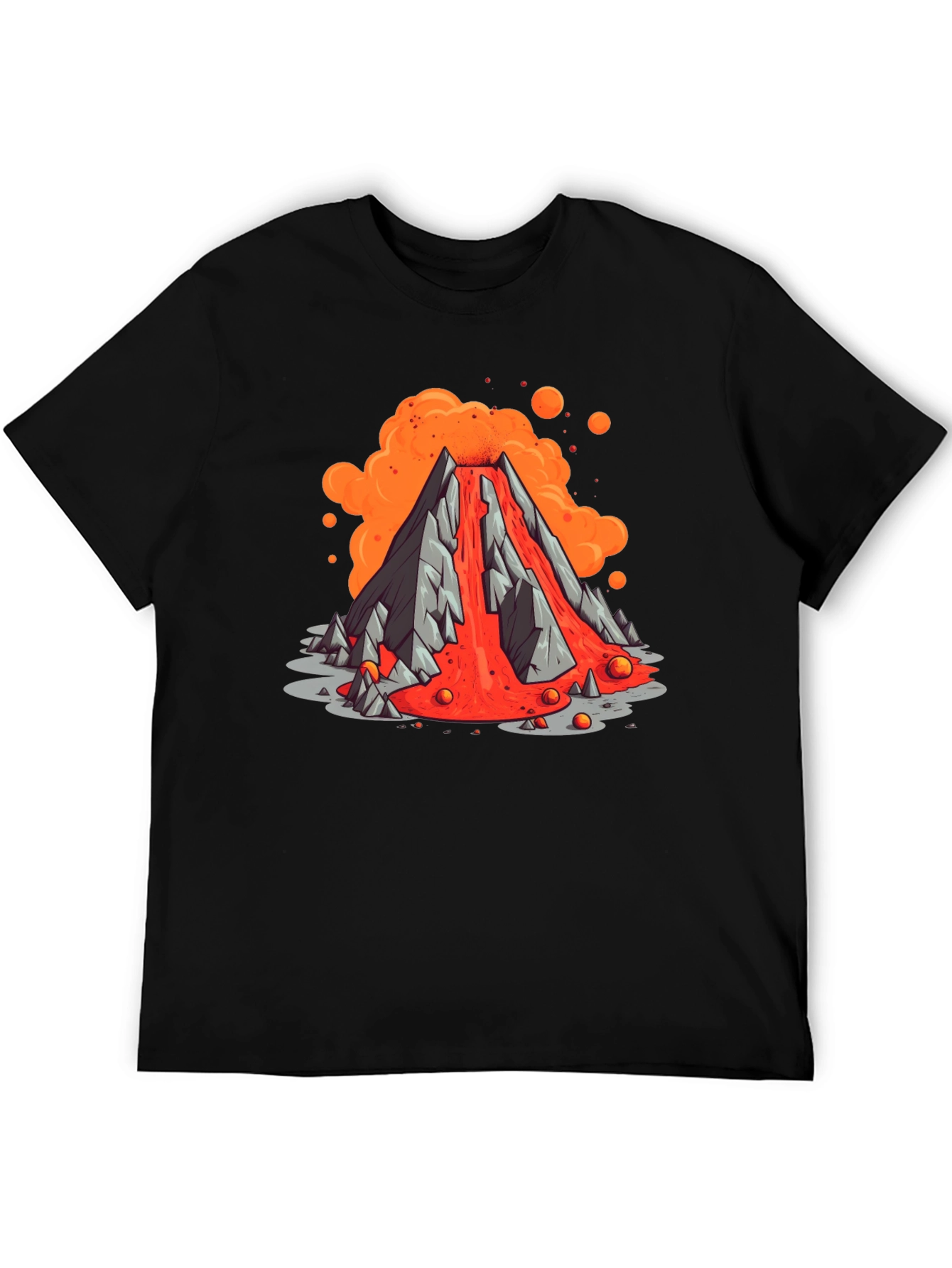 Volcano Lava Flow Graphic Tee - Black