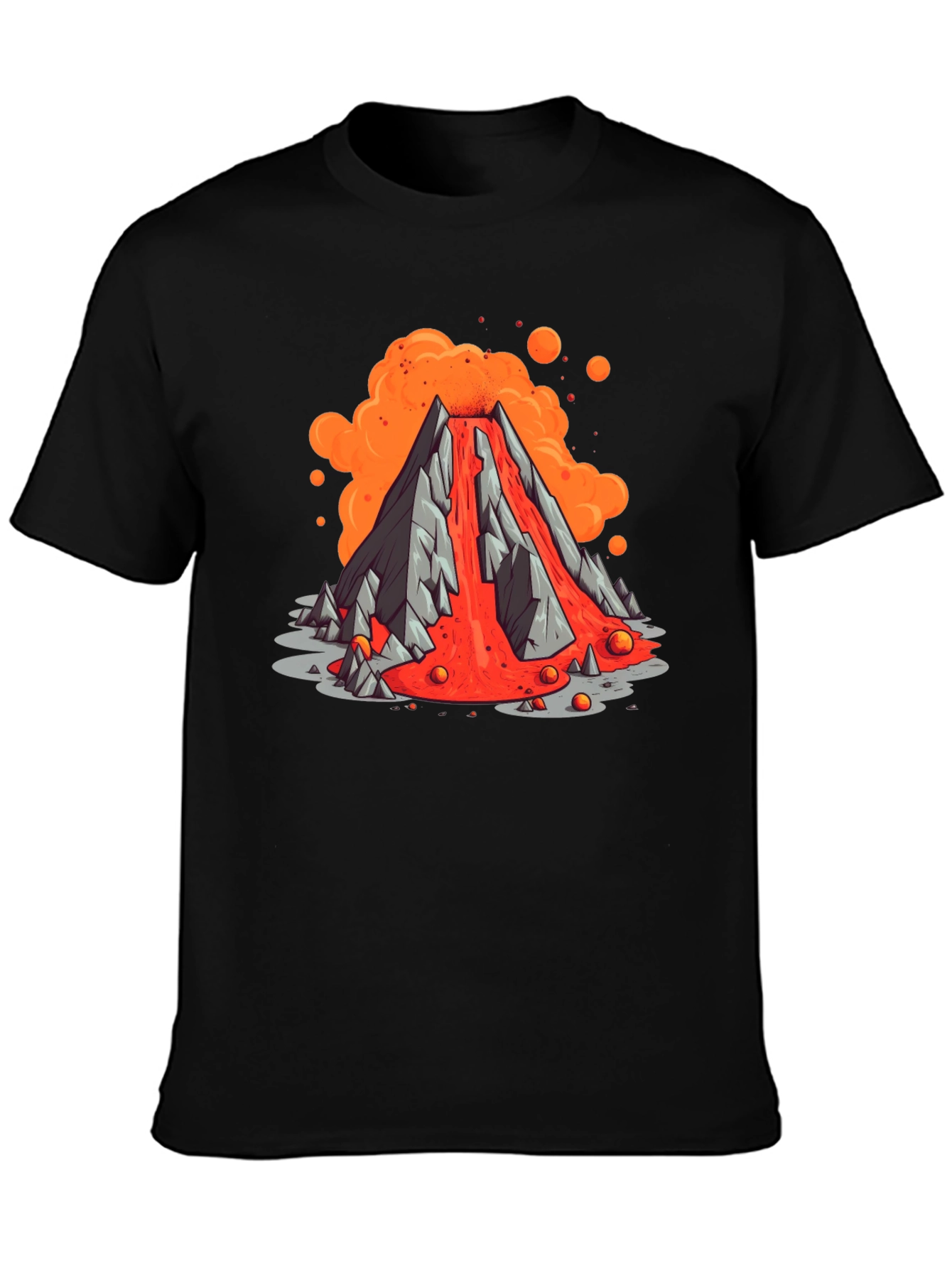 Volcano Lava Flow Graphic Tee - Black