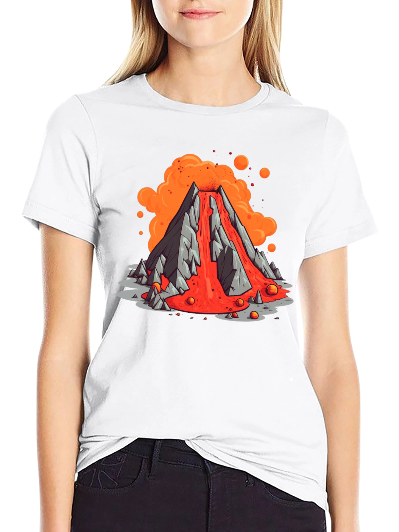 Volcano Lava Flow Graphic Tee - Black