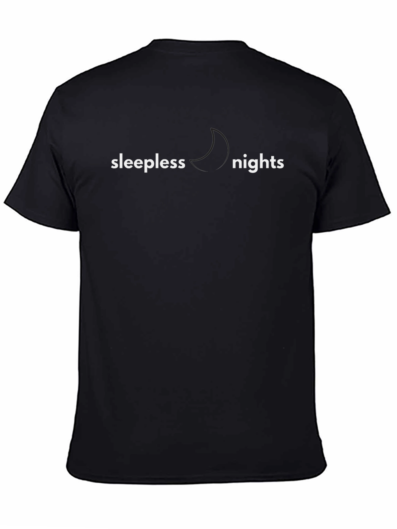 Sleepless Nights Graphic Tee - Black Cotton Comfort