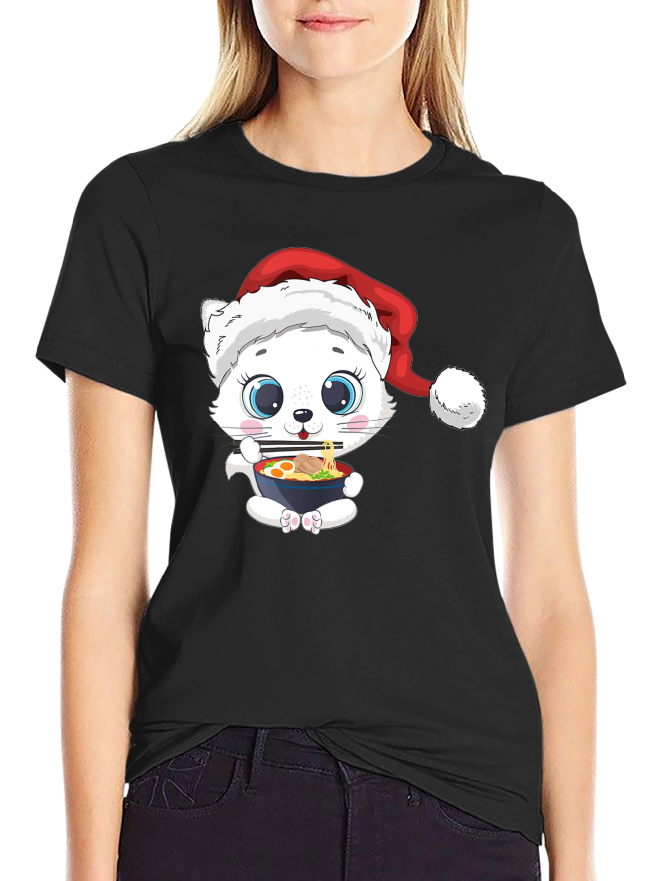 Cat Ramen Christmas T-Shirt