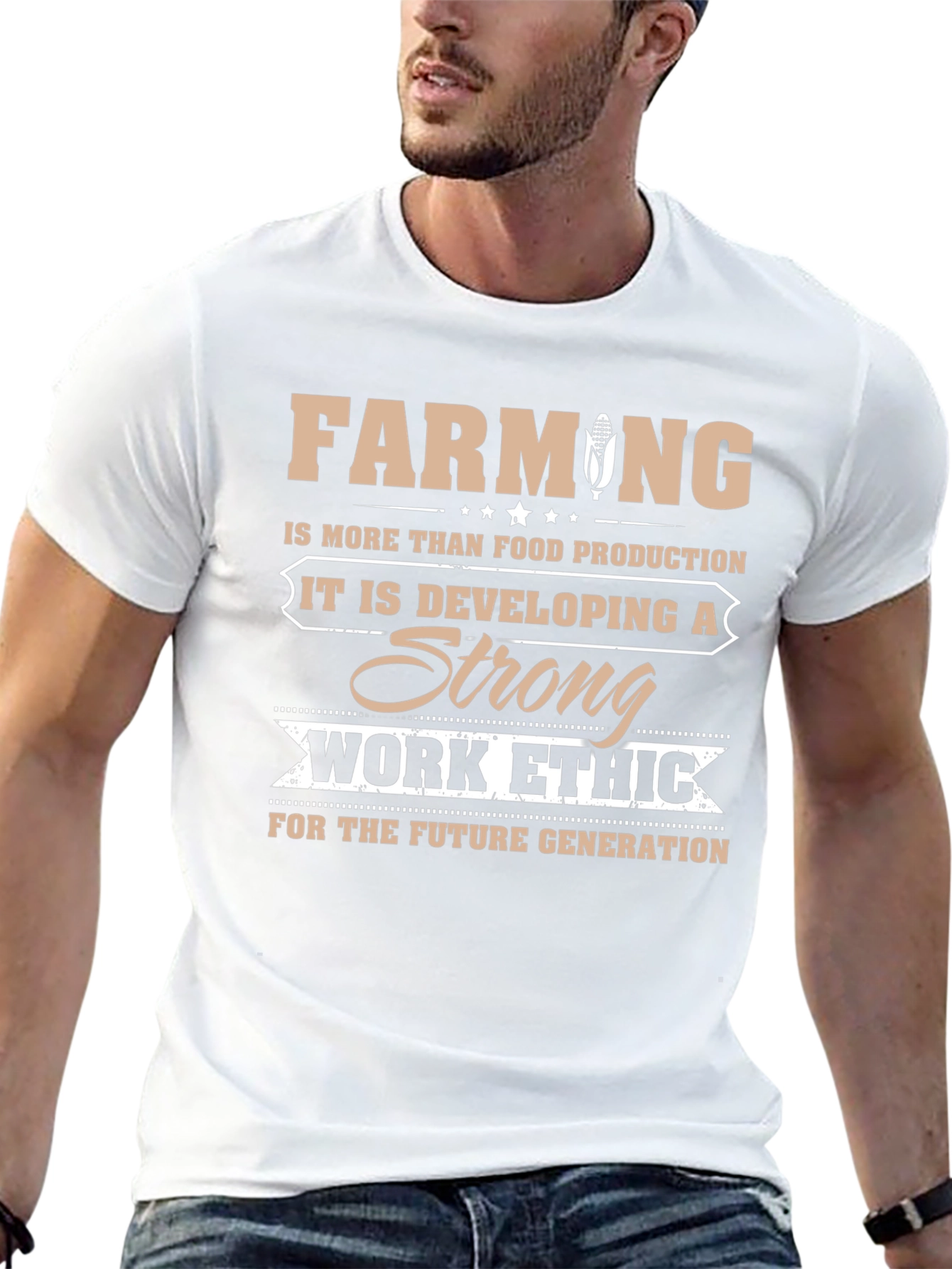Farming Strong Work Ethic Graphic T-Shirt