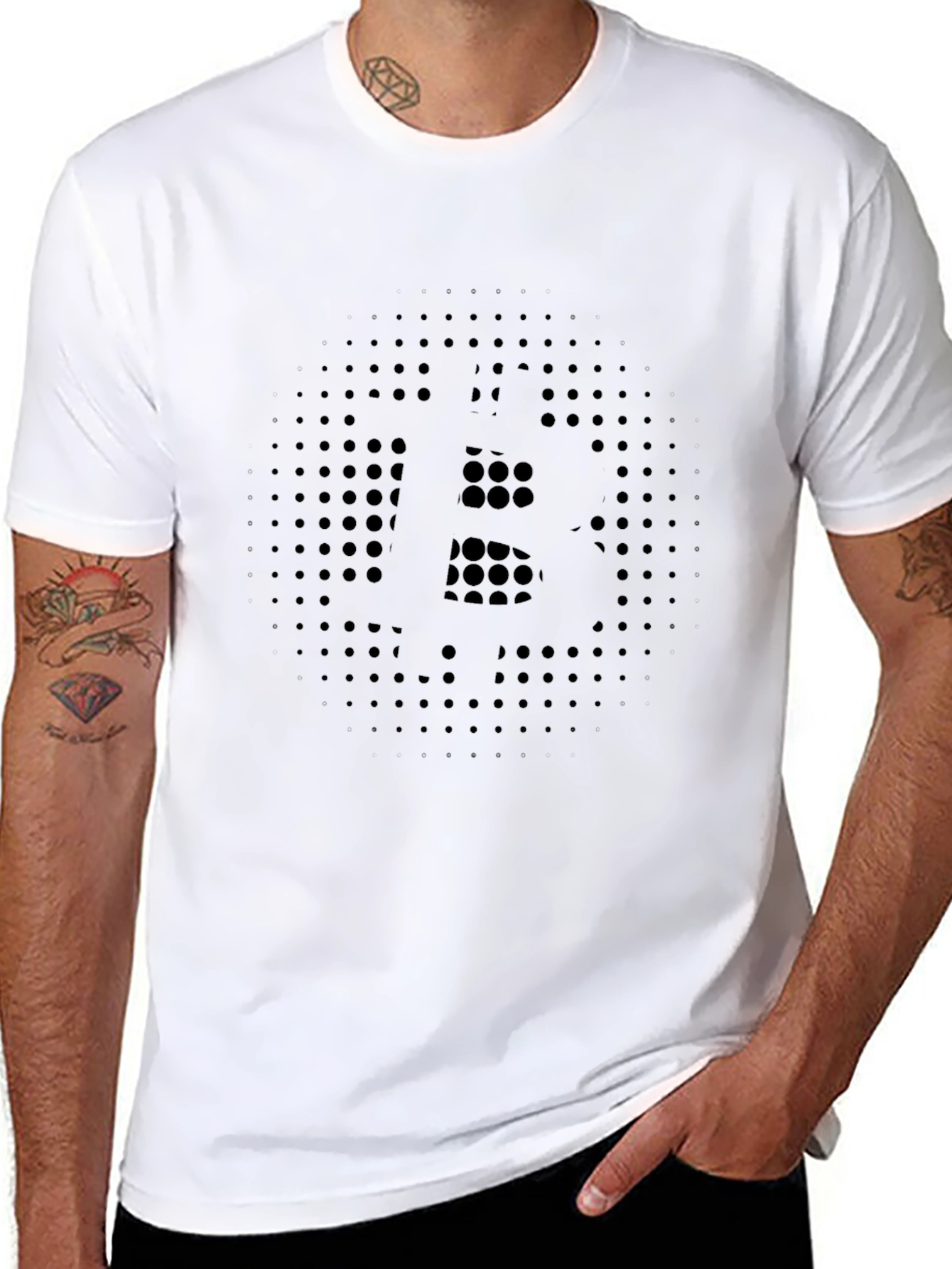 Bitcoin Dot Matrix Black T-Shirt