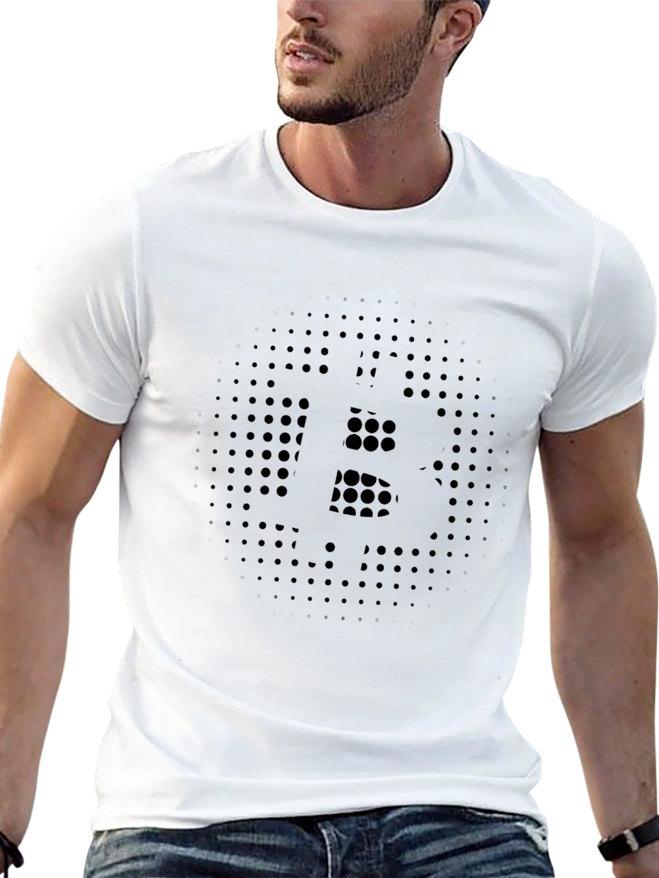 Bitcoin Dot Matrix Black T-Shirt
