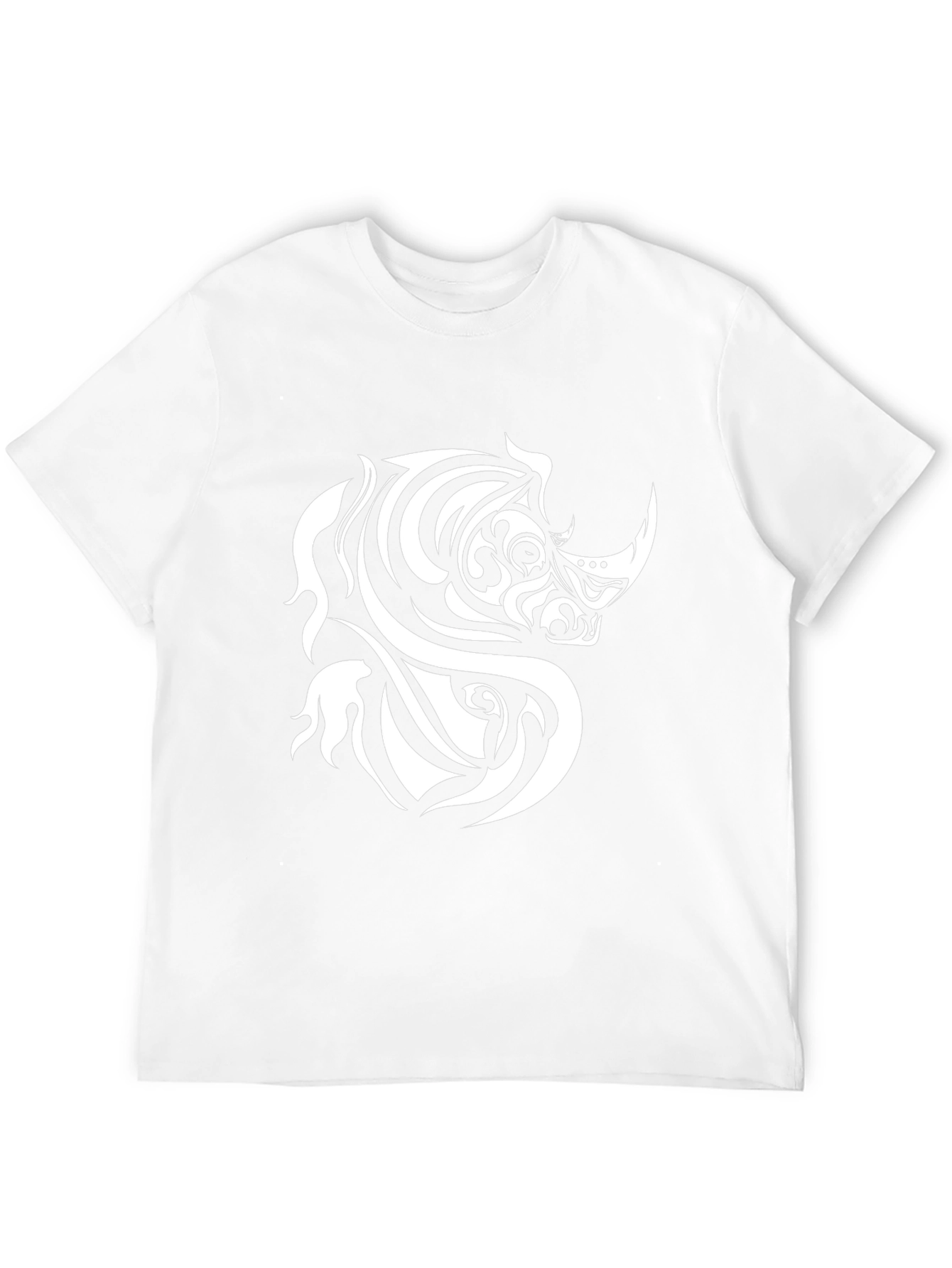 Tribal Rhino Graphic Tee - Black