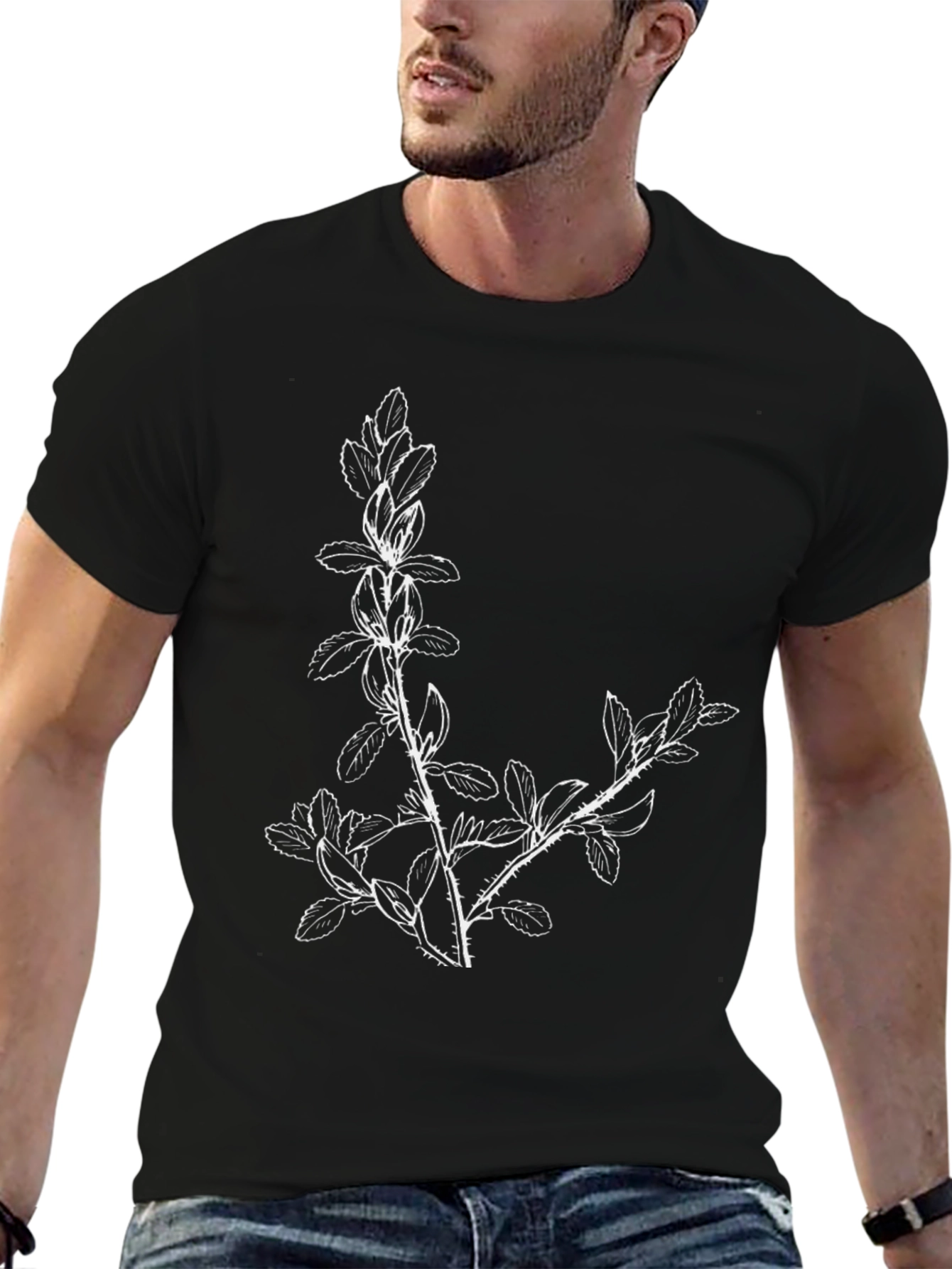 Botanical Branch Black T-Shirt