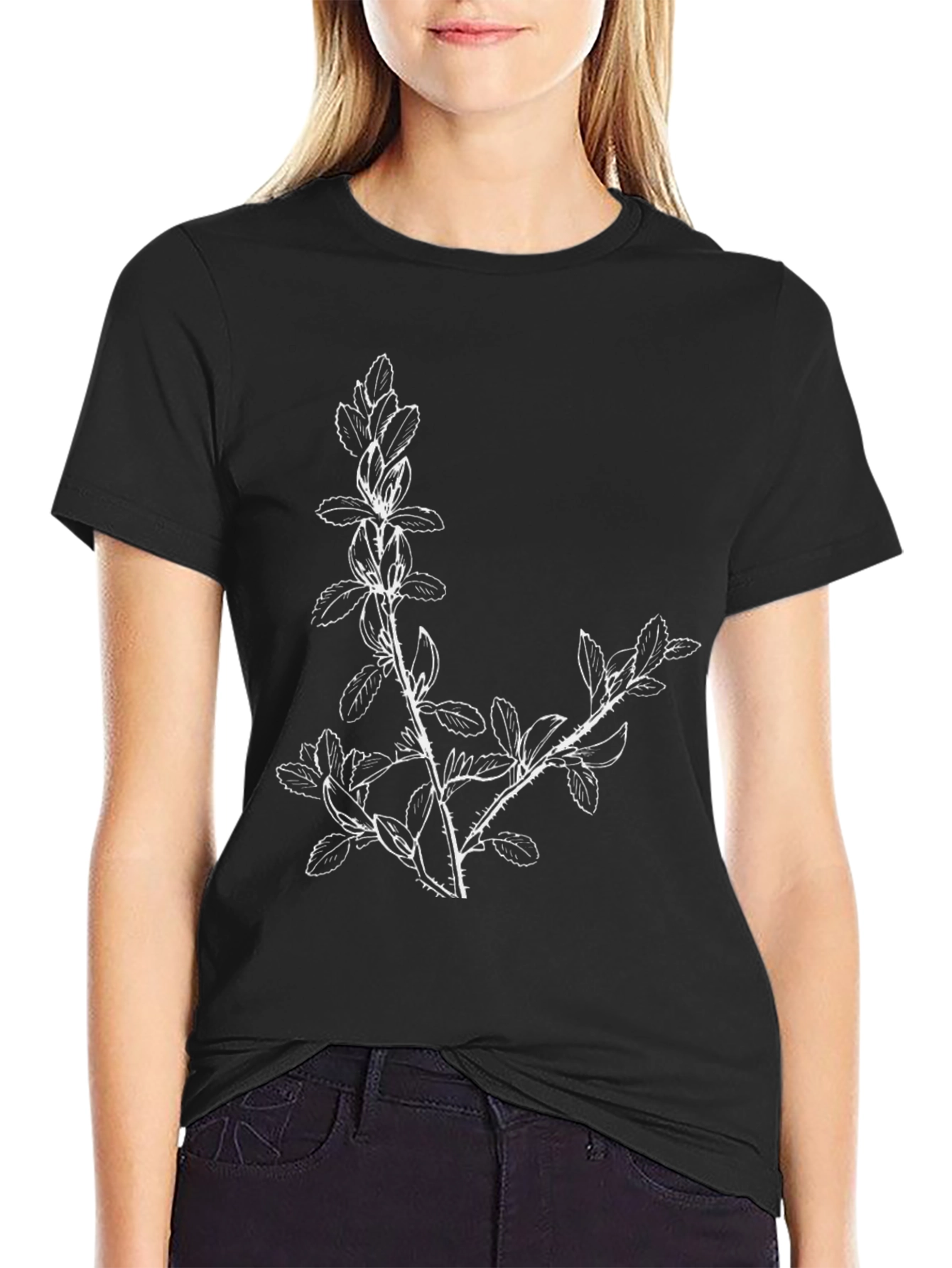 Botanical Branch Black T-Shirt