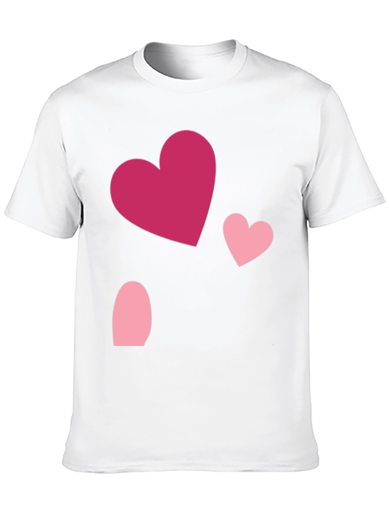 Heart Pattern Black Casual T-Shirt