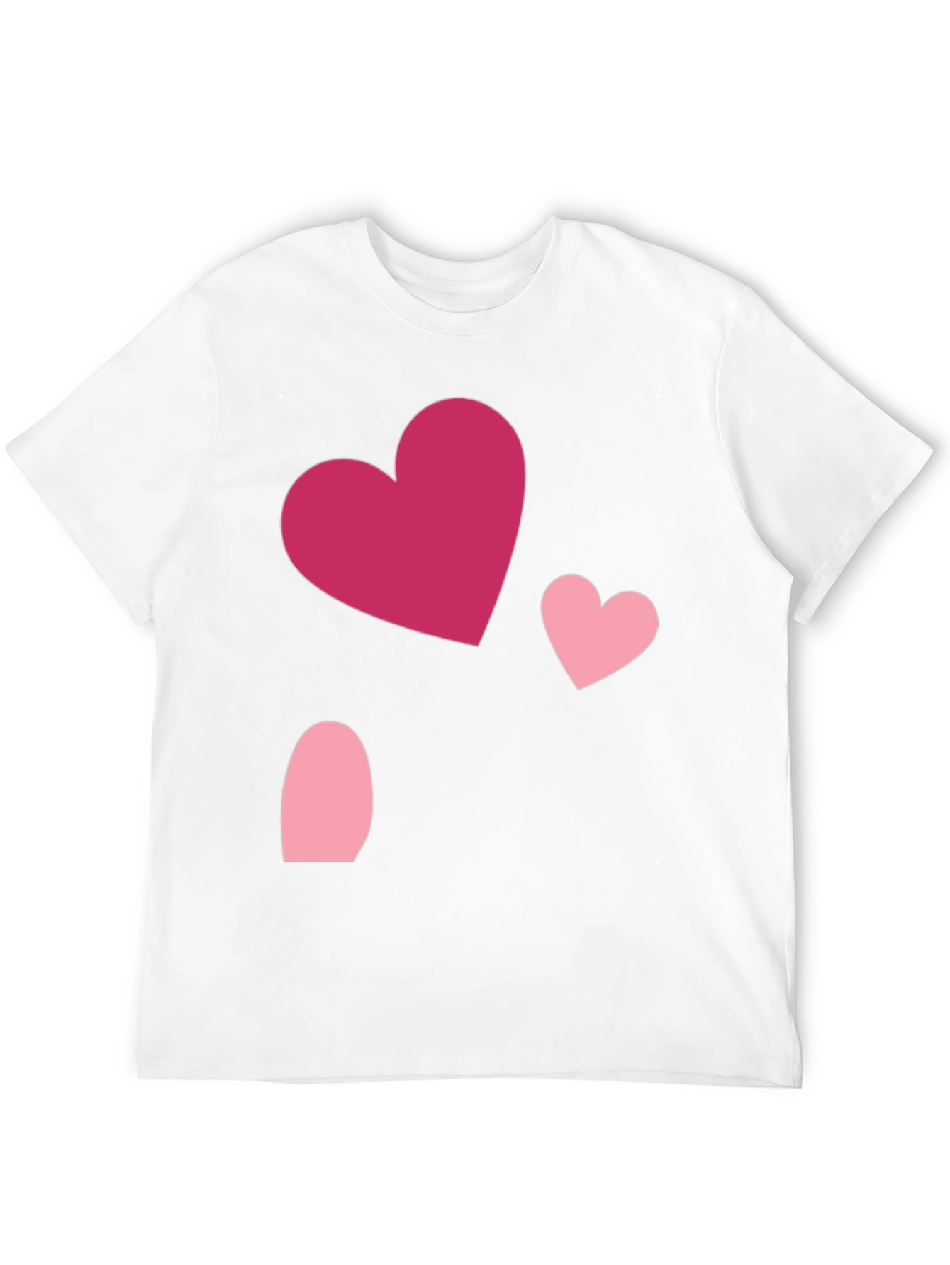 Heart Pattern Black Casual T-Shirt