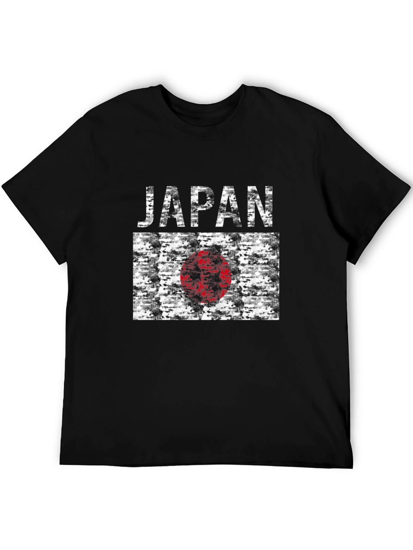 Japan Flag Graphic Tee - Black Cotton T-Shirt