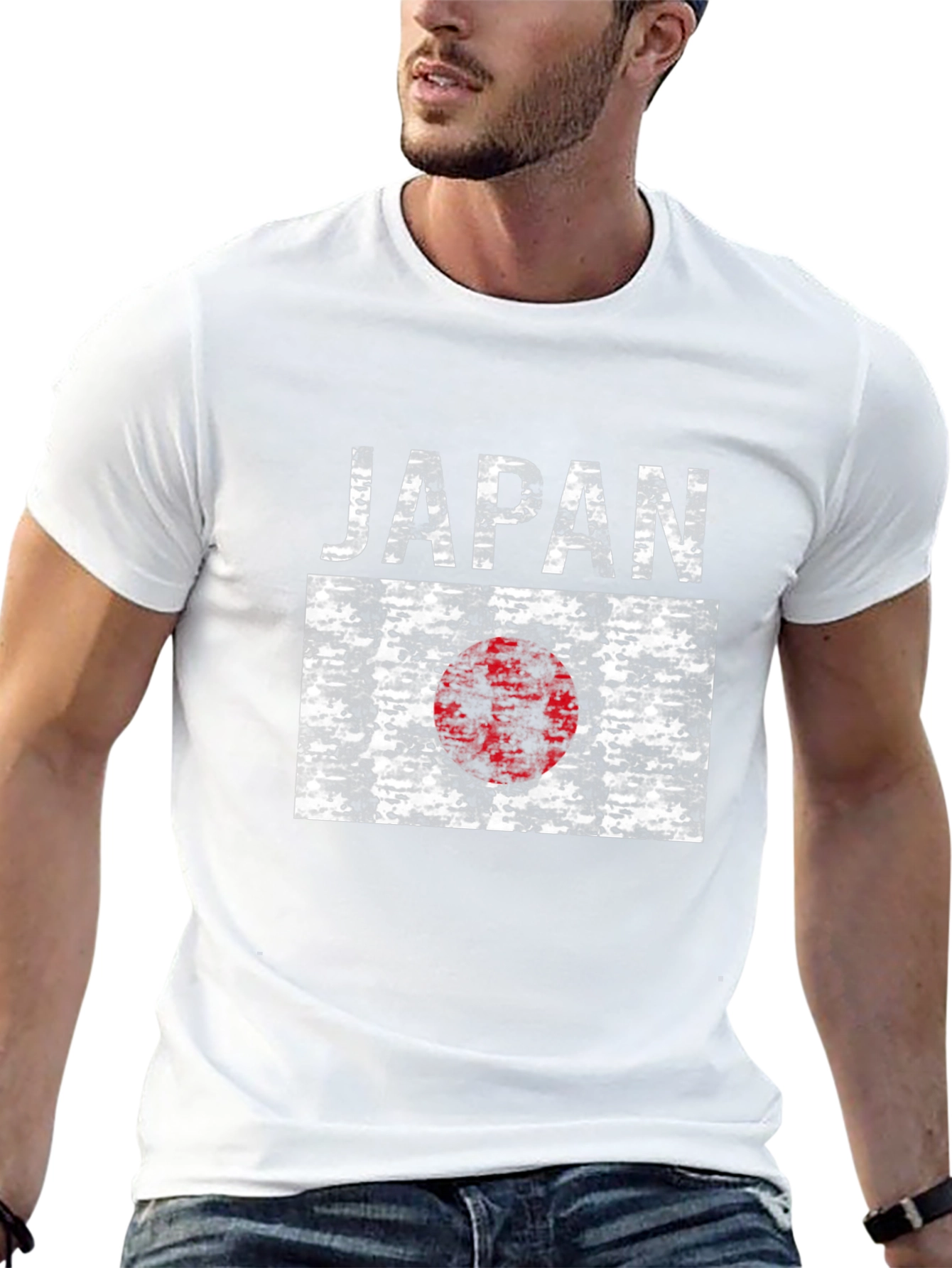 Japan Flag Graphic Tee - Black Cotton T-Shirt